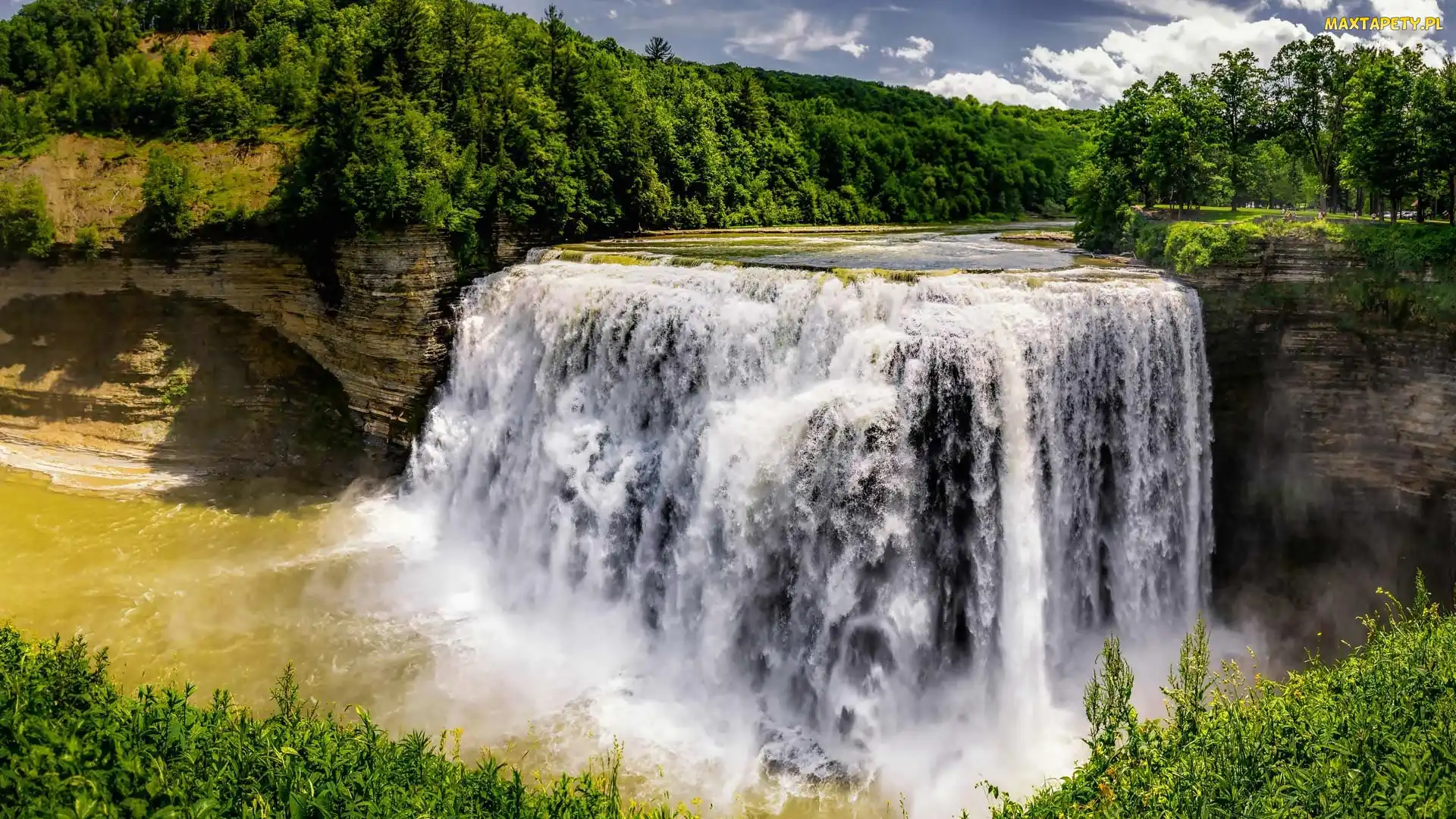 Stan Nowy Jork, Skały, Park miejski Letchworth Park, Wodospad Middle Falls, Stany Zjednoczone