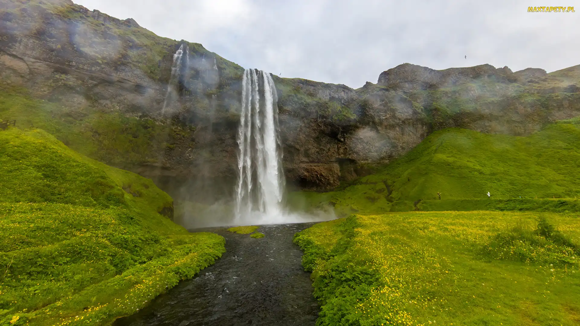 Rzeka Seljalandsa, Skały, Islandia, Wodospad Seljalandsfoss