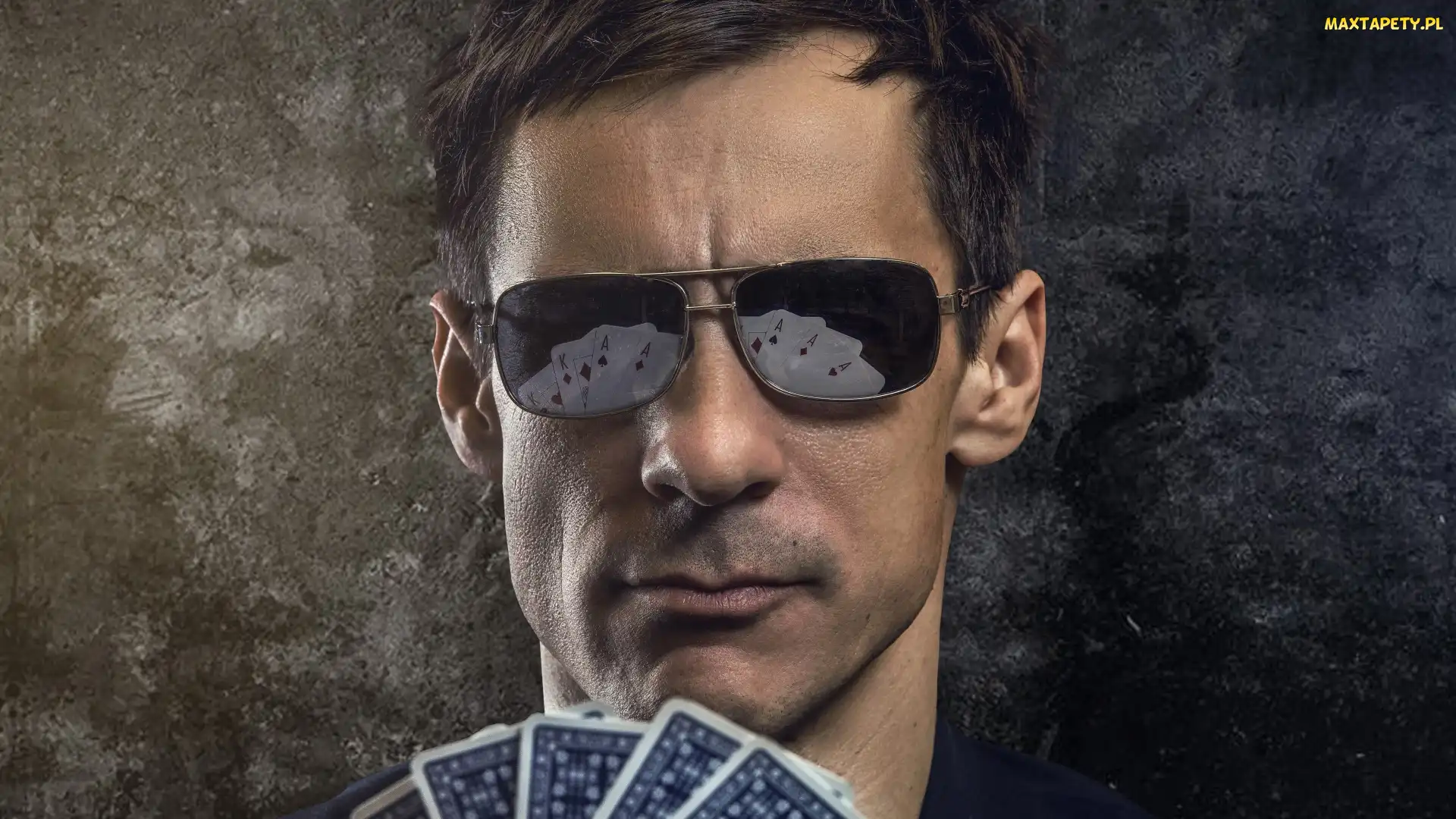 Ciemne, Gra, Karty, Okulary, Mężczyzna