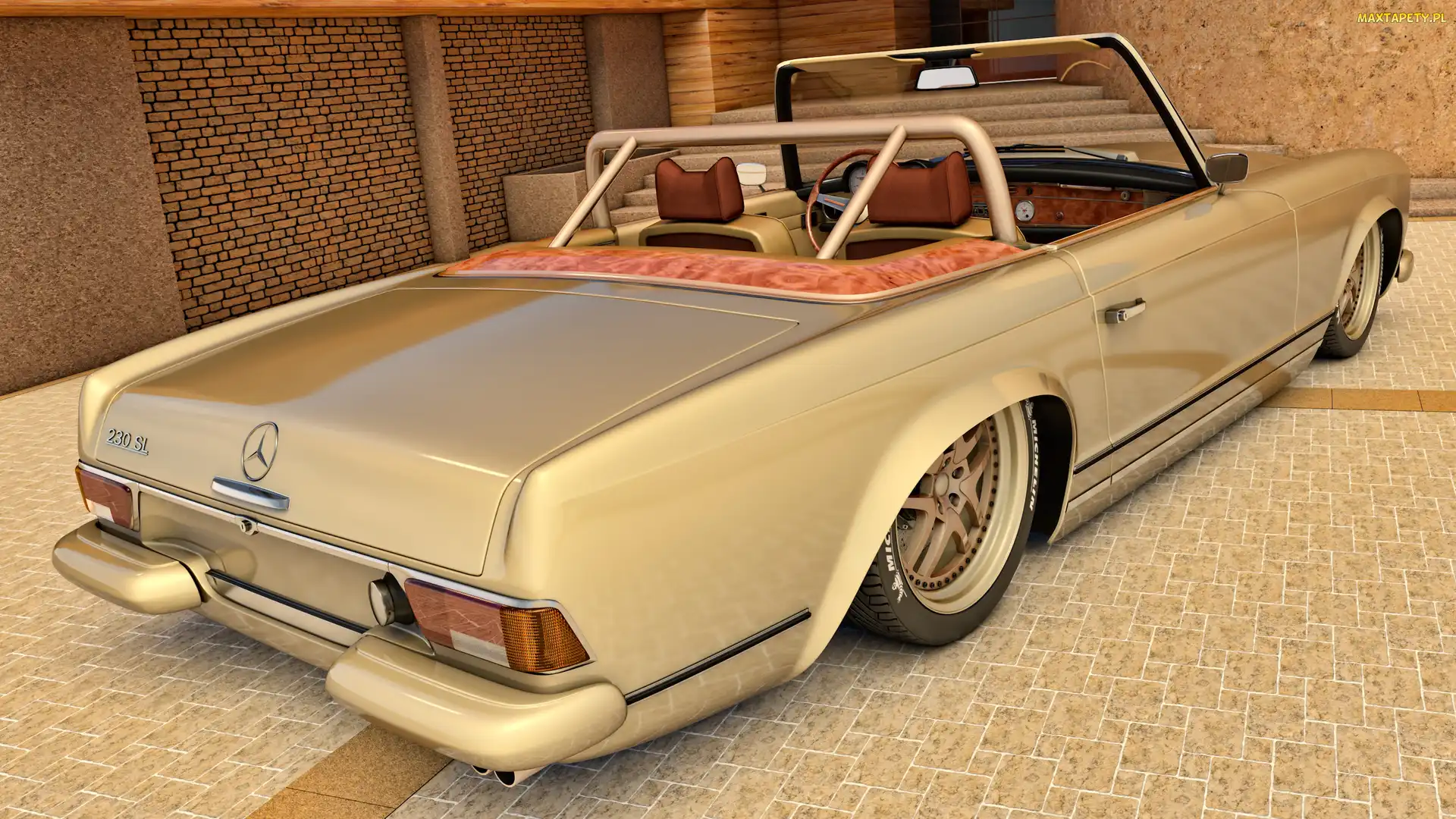 Tył, Zabytkowy, Mercedes 230SL, 1963