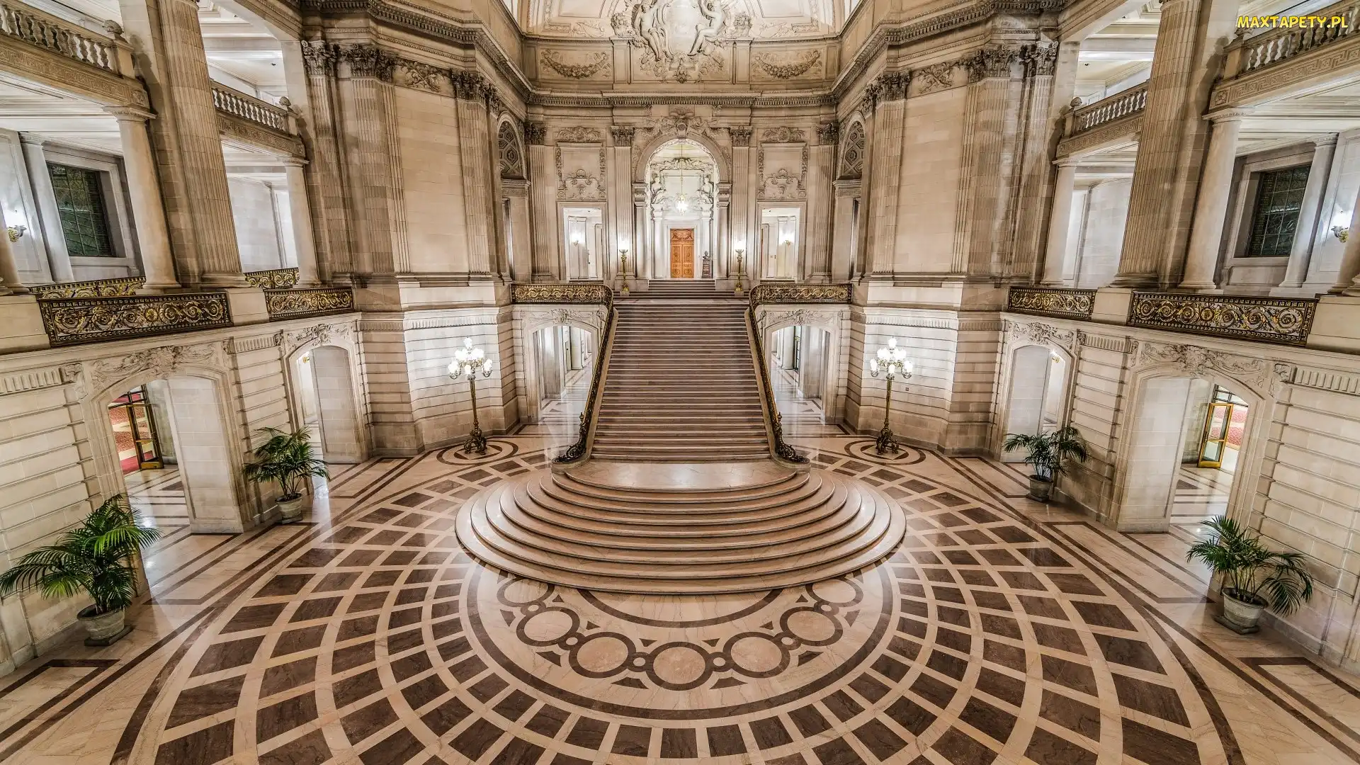 Hol, San Francisco City Hall, Wnętrze, Ratusz, Stan Kalifornia, Schody, Stany Zjednoczone, San Francisco