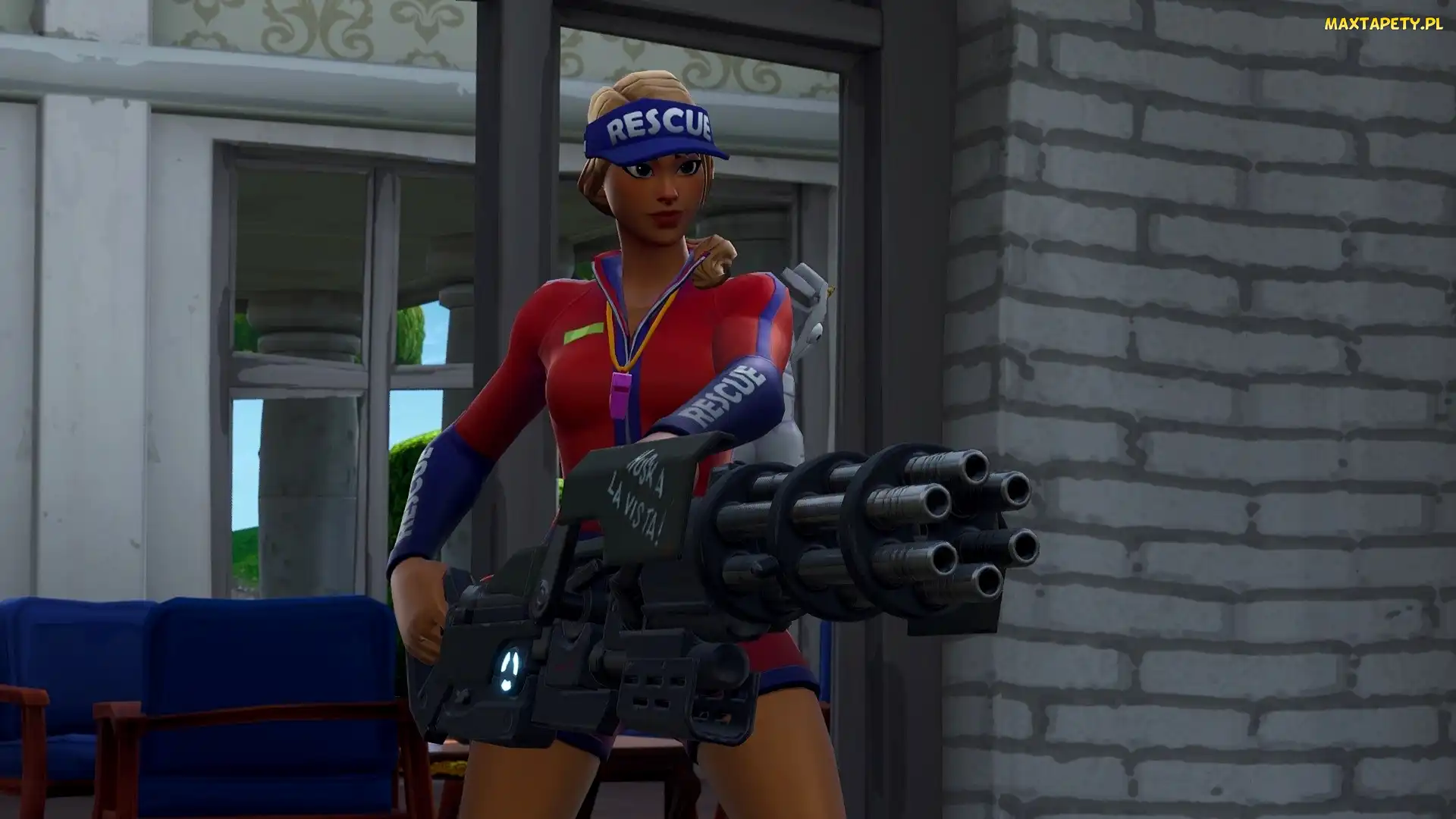 Broń, Kobieta, Gra, Fortnite