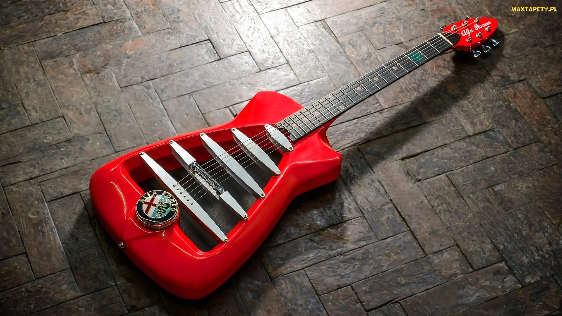 Gitara, Podłoga, Alfa Romeo, Harrison Guitar Works, Czerwona