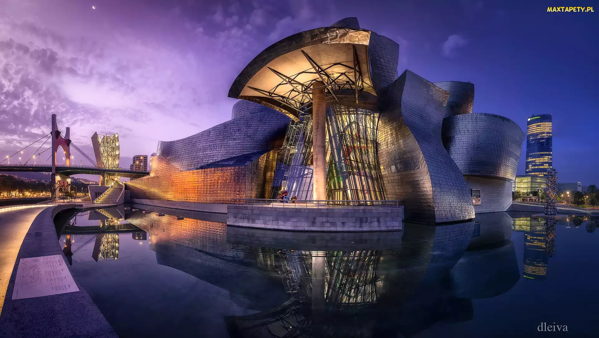 Rzeka Nervion, Muzeum Sztuki Współczesnej, Hiszpania, Bilbao, Muzeum Guggenheima
