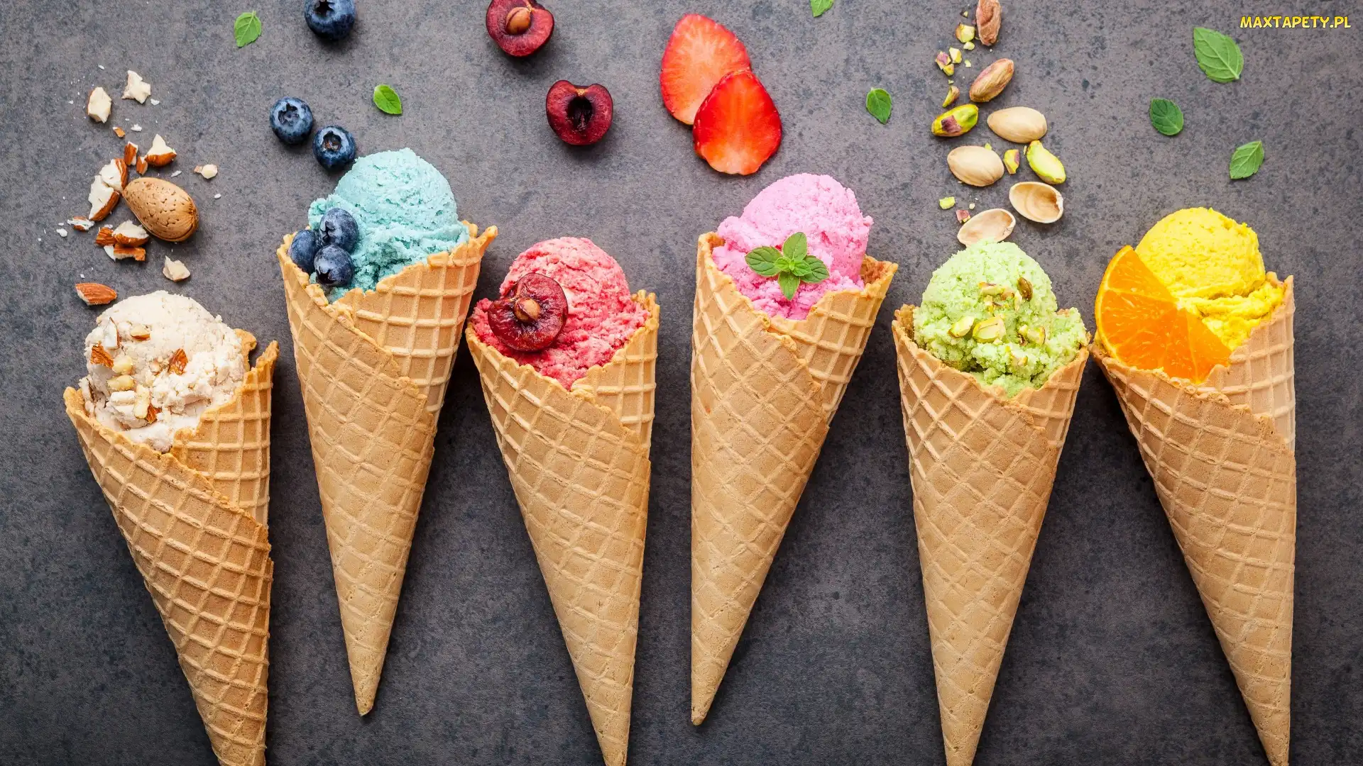 Owoce, Lody, Wafle, Rożki