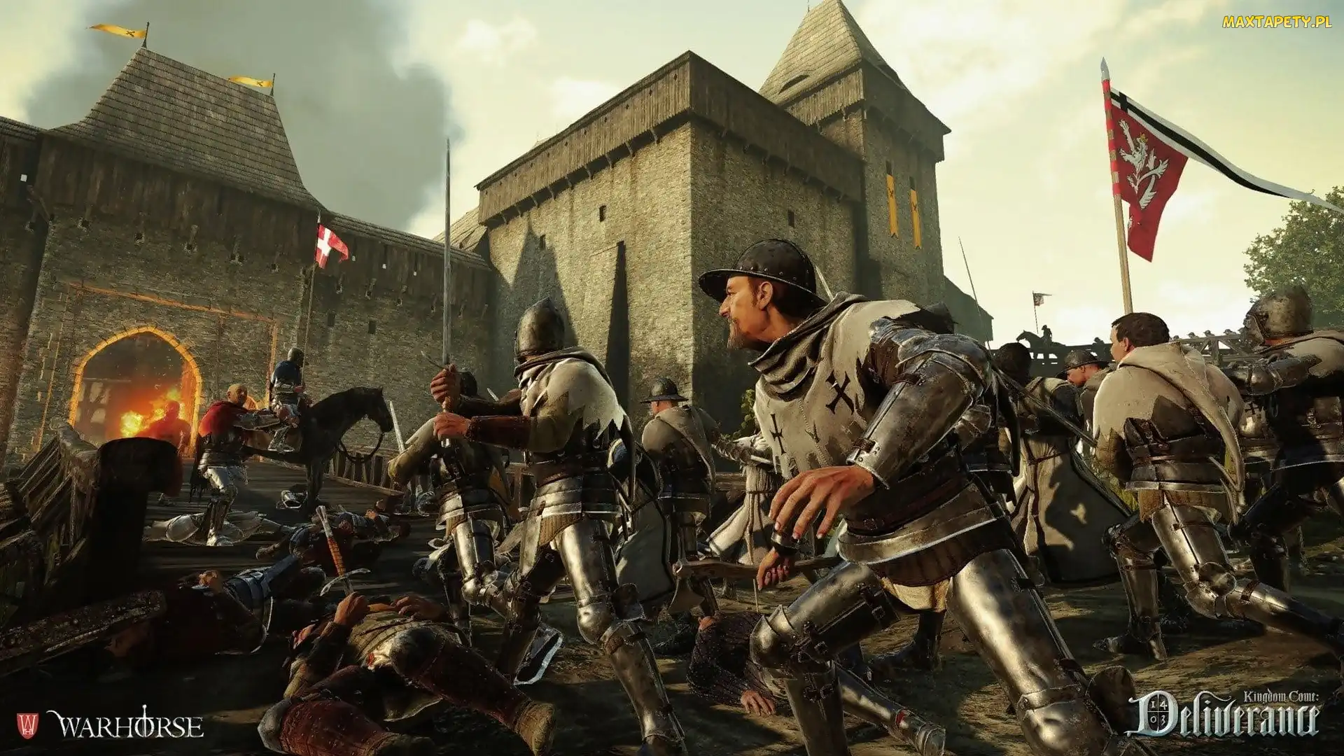 Rycerze, Kingdom Come Deliverance, Gra, Walka, Zamek
