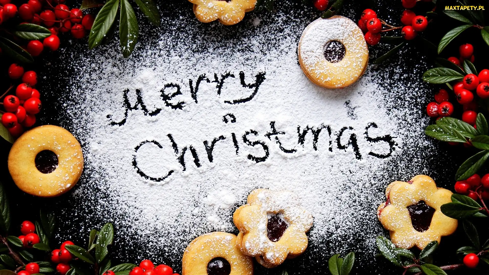 Ciasteczka, Merry Christmas, Napis, Cukier, Świąteczne