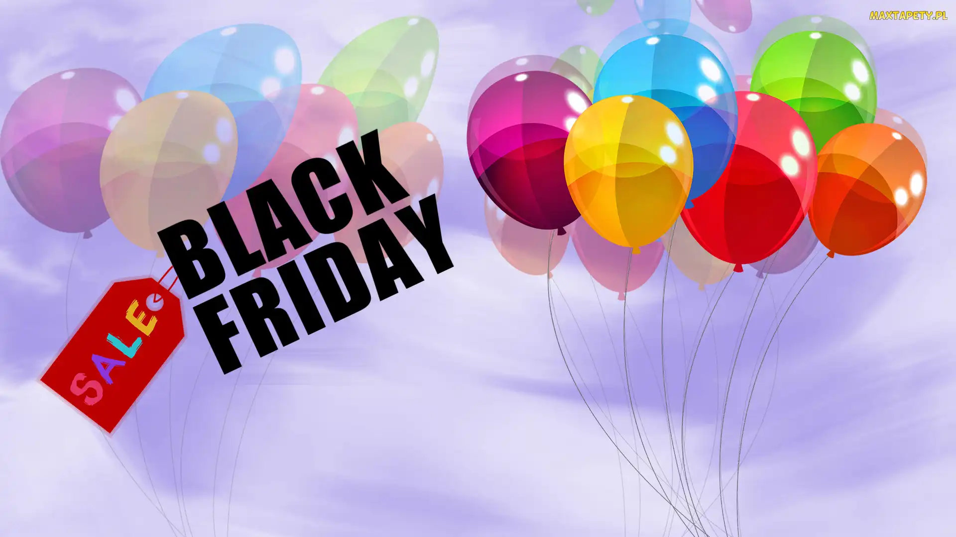 Grafika, Balony, Napis, Black Friday