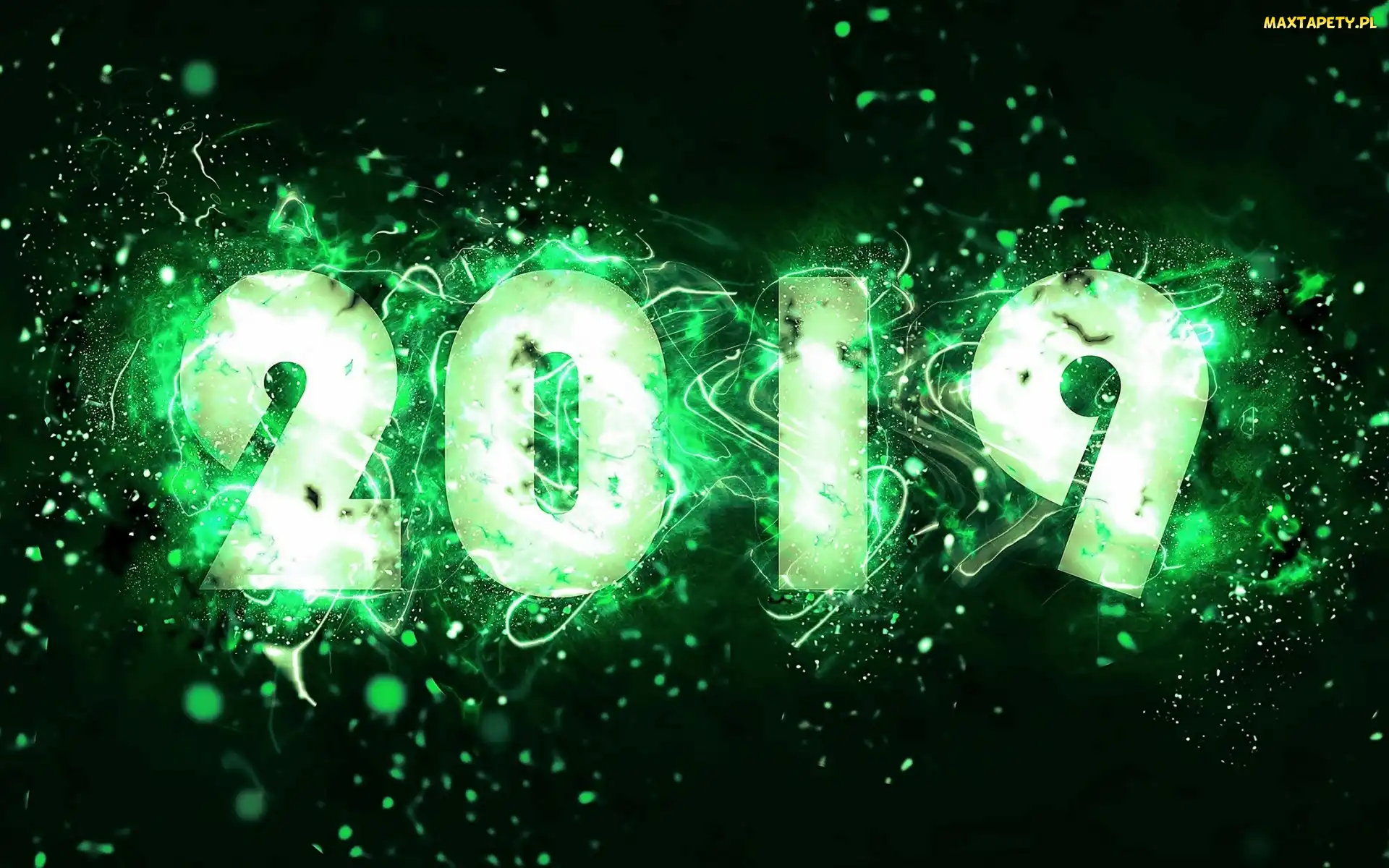 Cyfry, Zielone, Nowy Rok, 2019