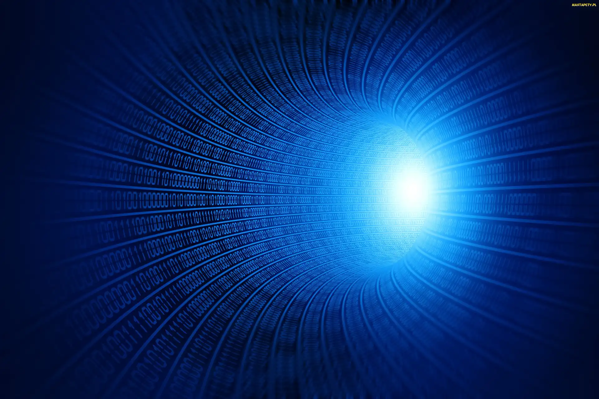3D, Światło, Tunel, Cyfry