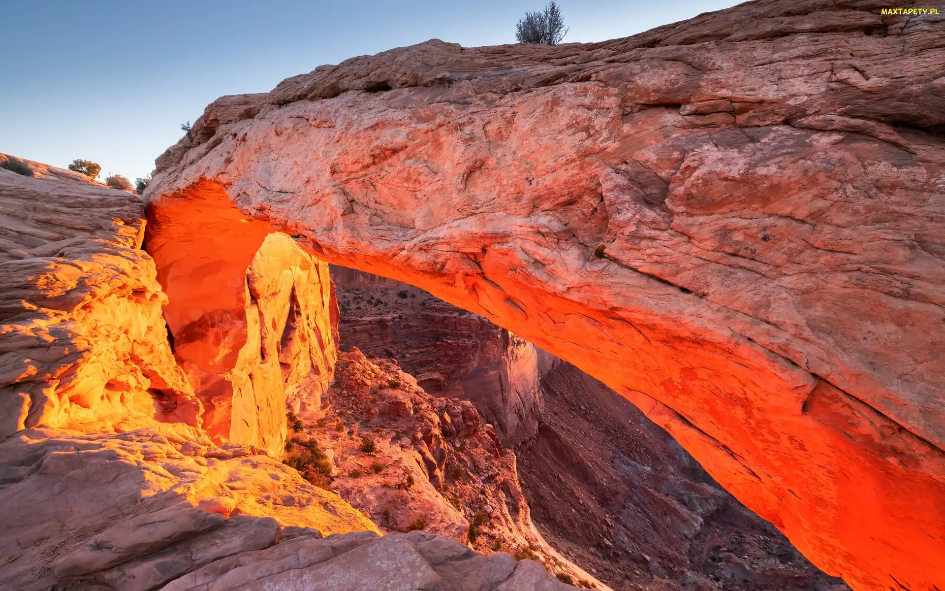 Skała, Stany Zjednoczone, Stan Utah, Mesa Arch, Park Narodowy Canyonlands