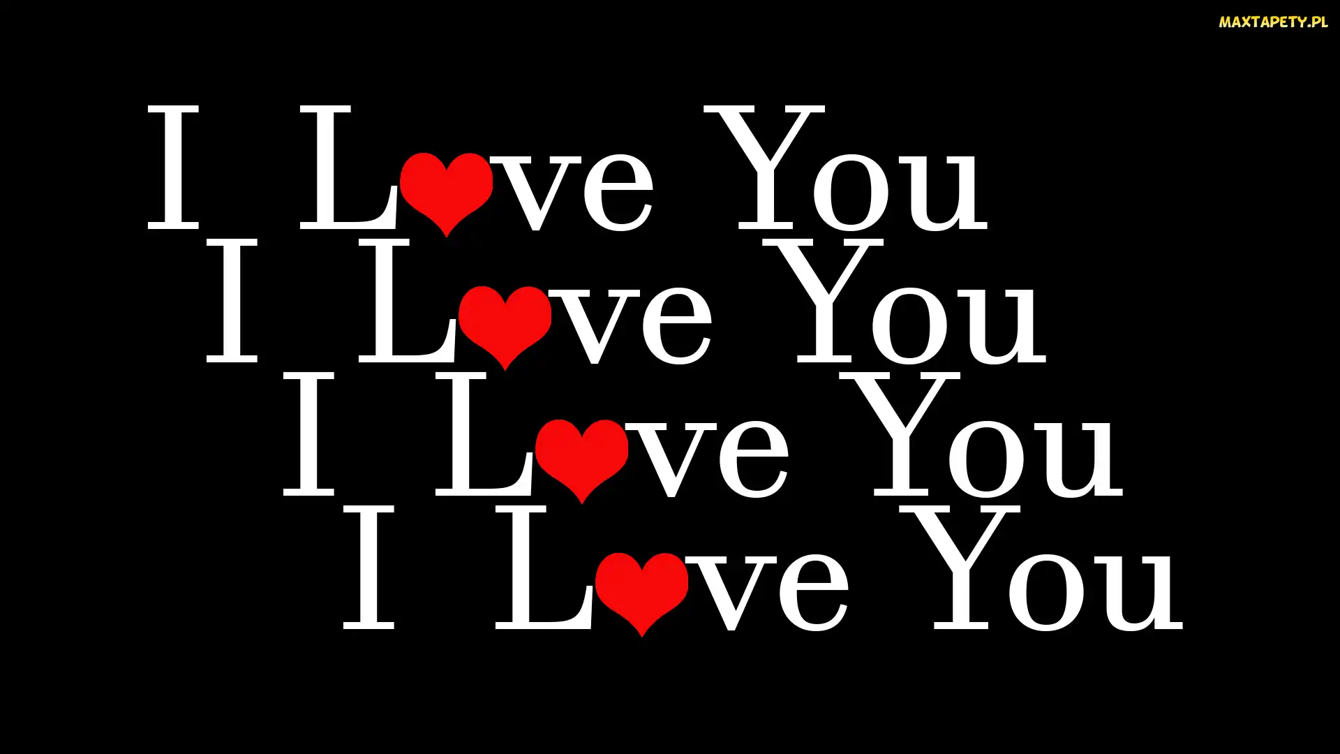 I Love You, Napis, Czerwone, Serduszka