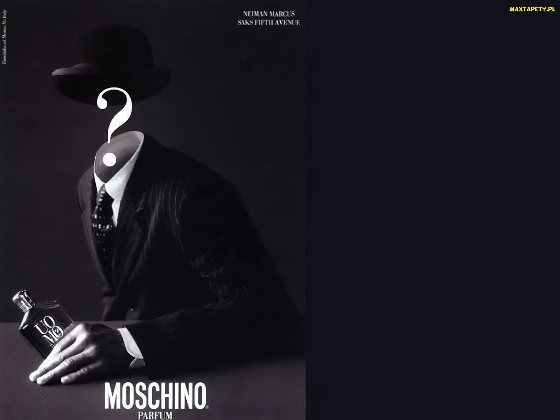 garnitur, flakon, perfumy, kapelusz, Moschino