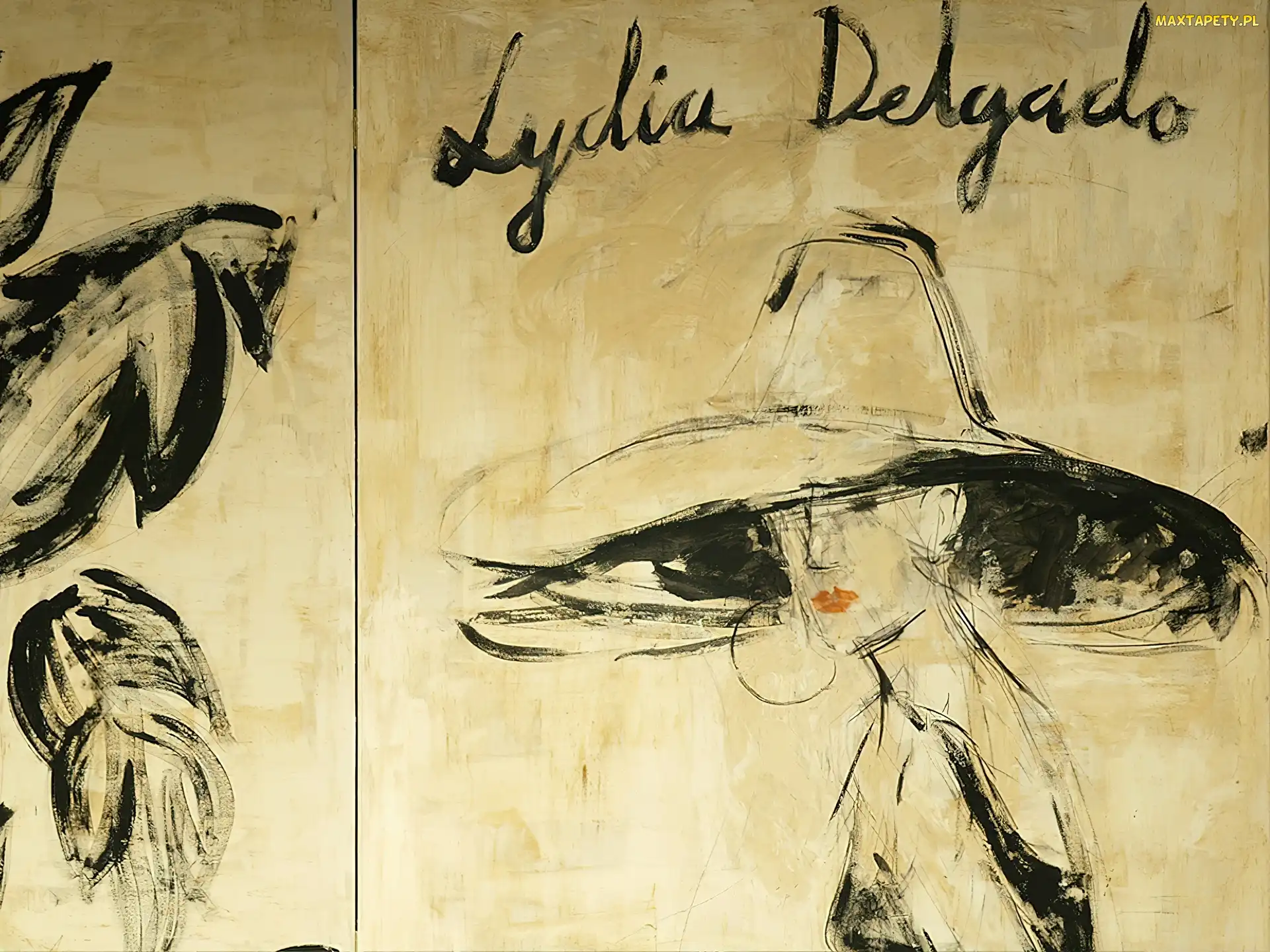 Lidia Delgado, kapelusz, kobieta, obraz