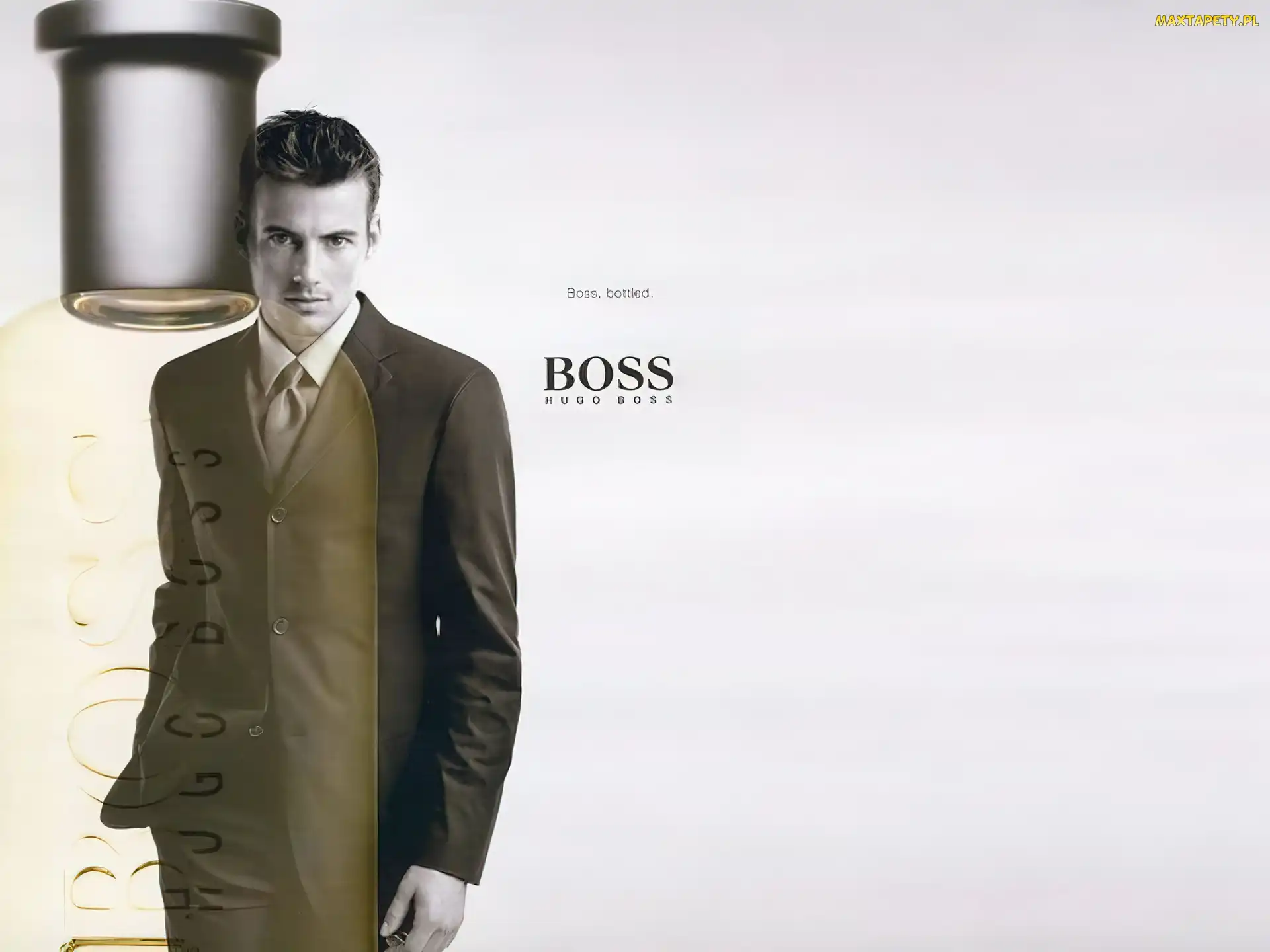 mężczyzna, perfumy, flakon, garnitur, Hugo Boss