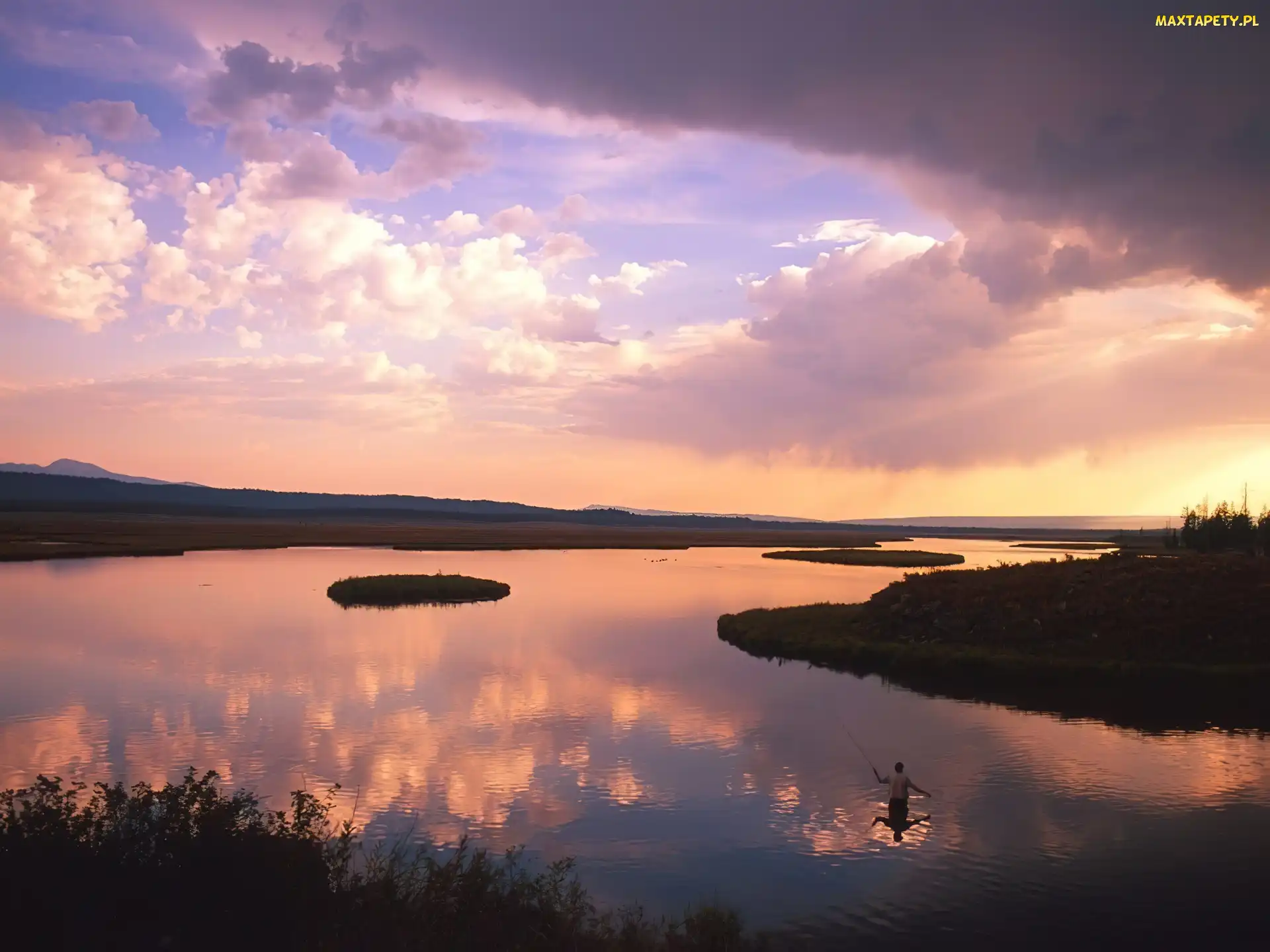 Chmura, Niebo, Wędkowanie, Jezioro