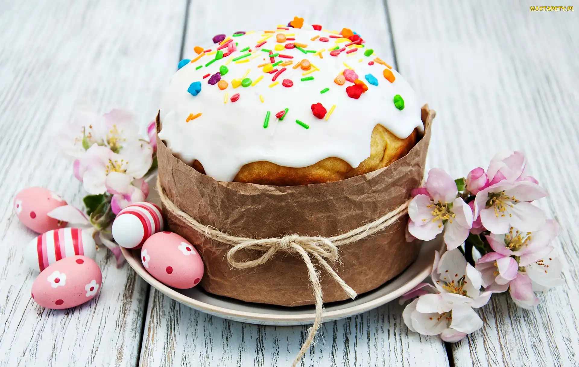 Kwiatki, Pisanki, Wielkanoc, Babka