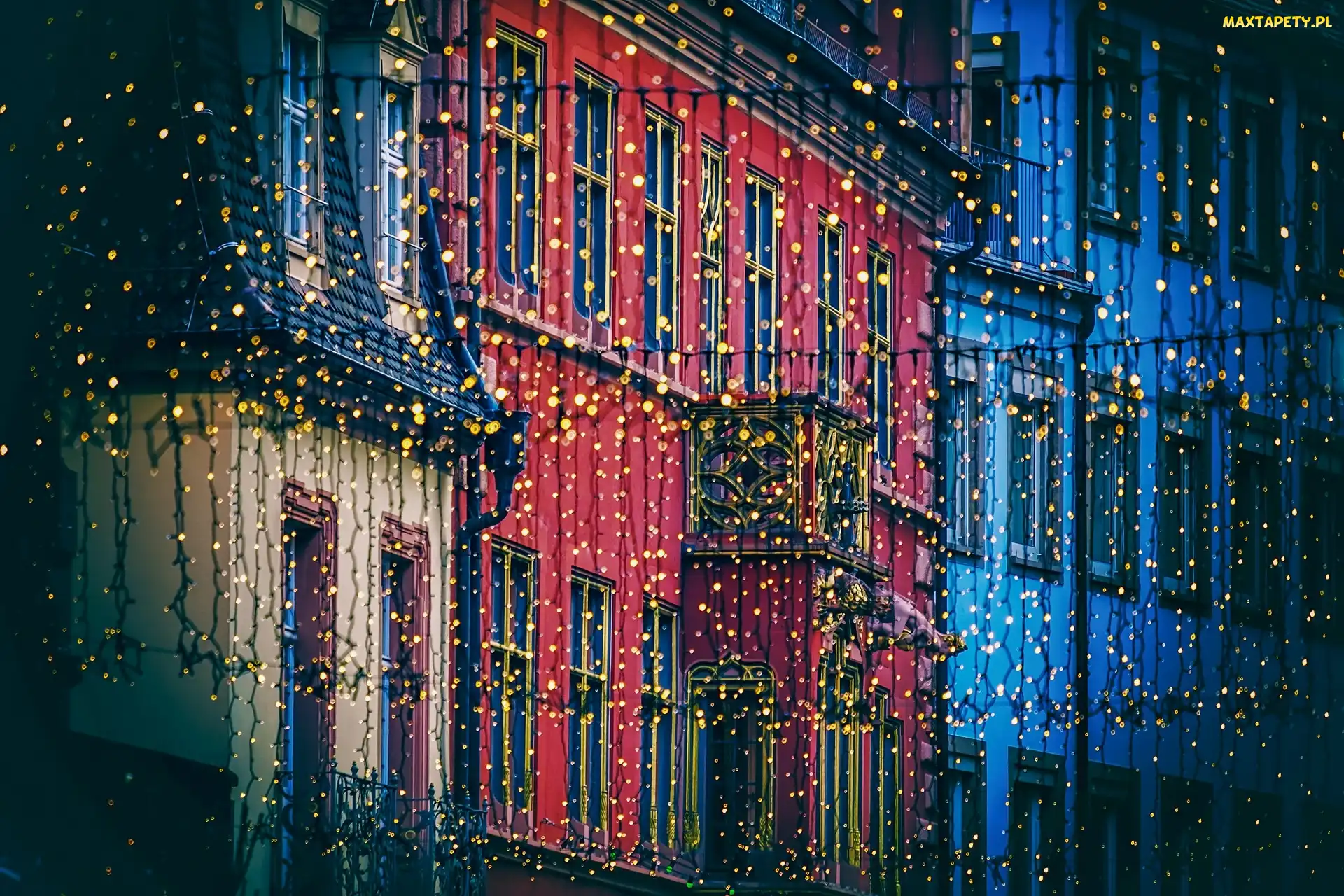 Oświetlenie, Dekoracja, Miasto, Domy