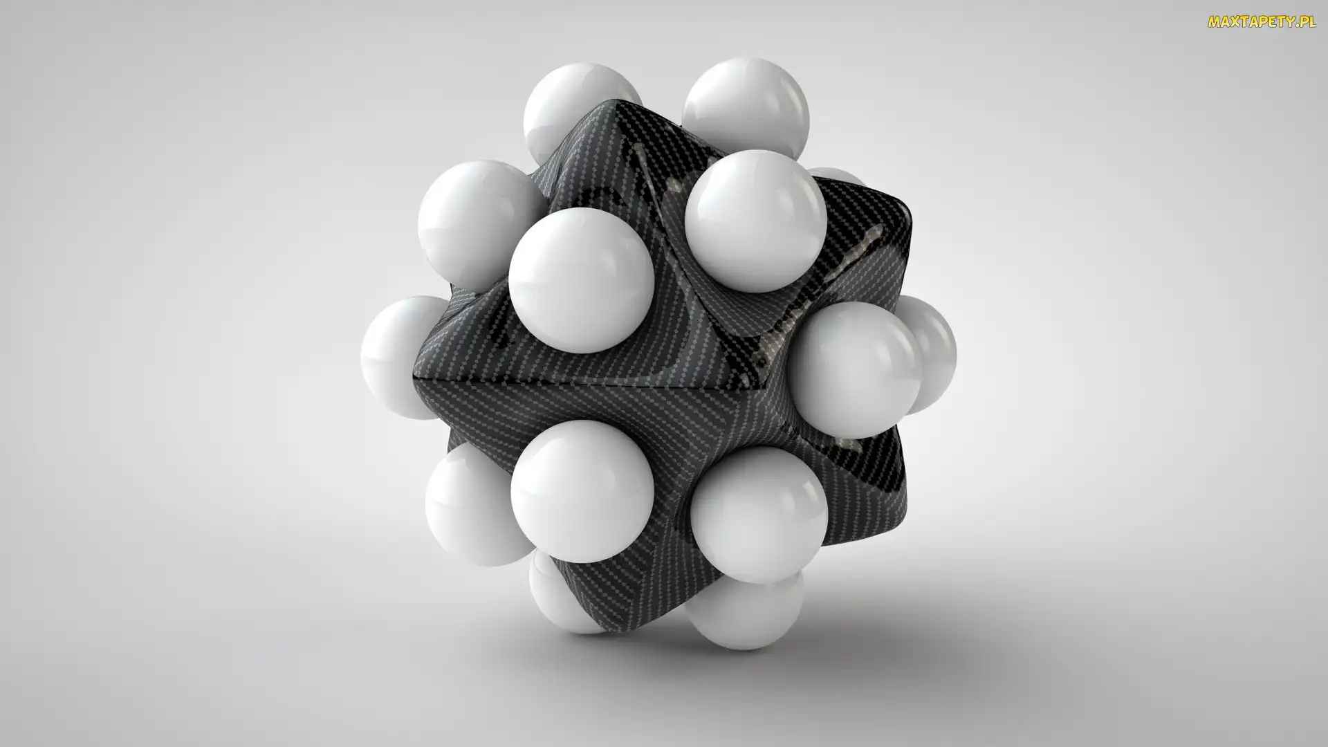 Bryła, 3D, Kulki, Białe, Szara