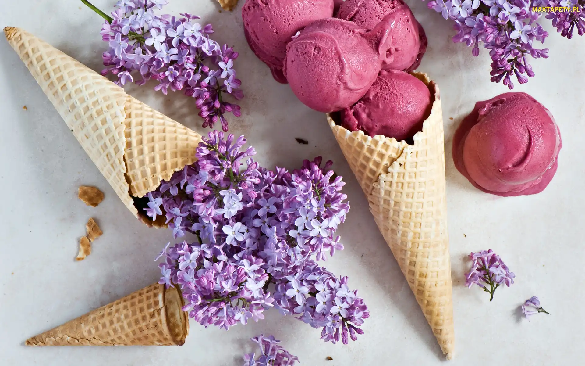Lody, Bez, Rożki, Wafelki, Owocowe