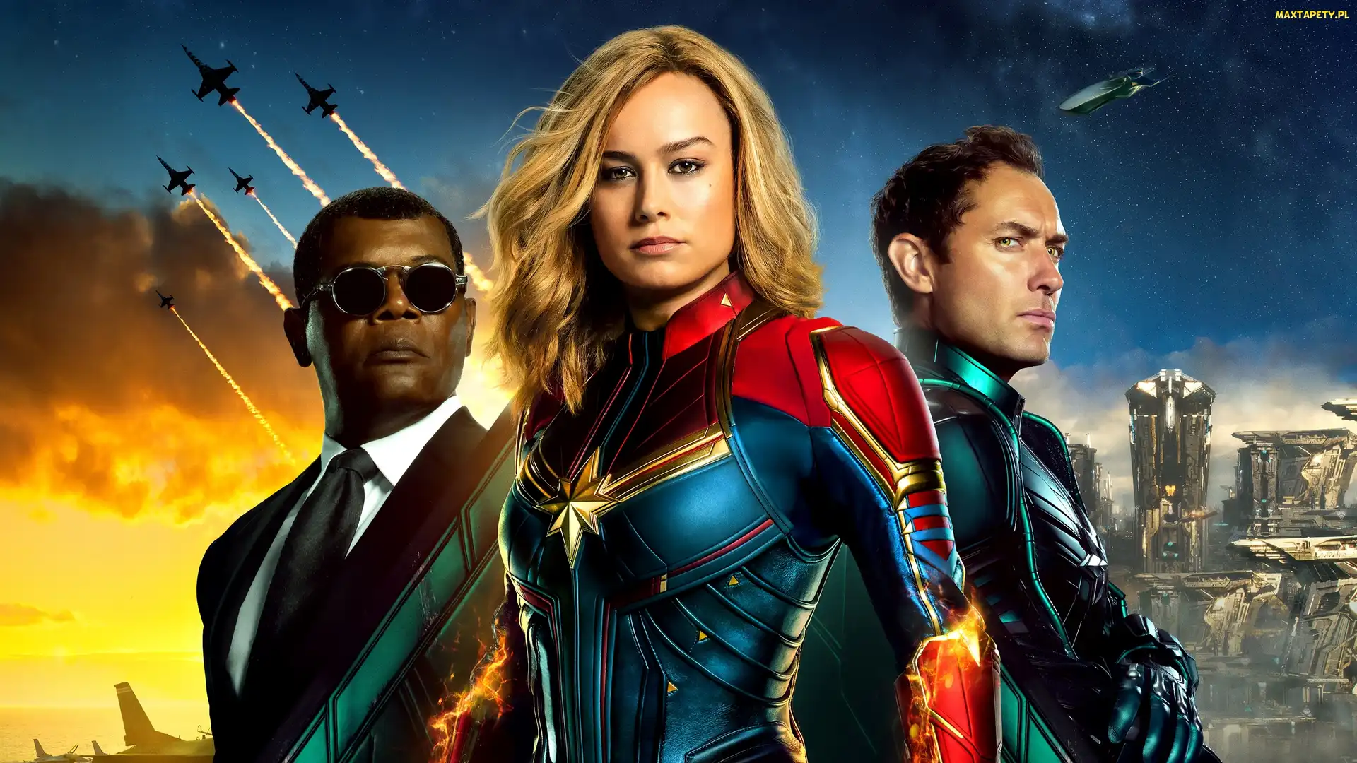 Kapitan Marvel, Brie Larson, Film, Aktorka, Samuel L. Jackson, Captain Marvel, Jude Law, Aktorzy