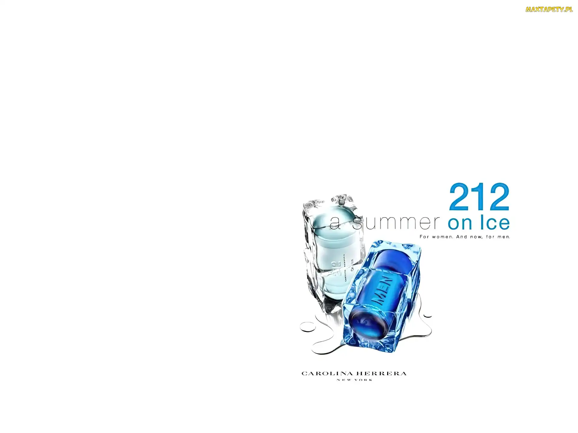 perfumy, flakon, 212, Carolina Herrera, on, ice