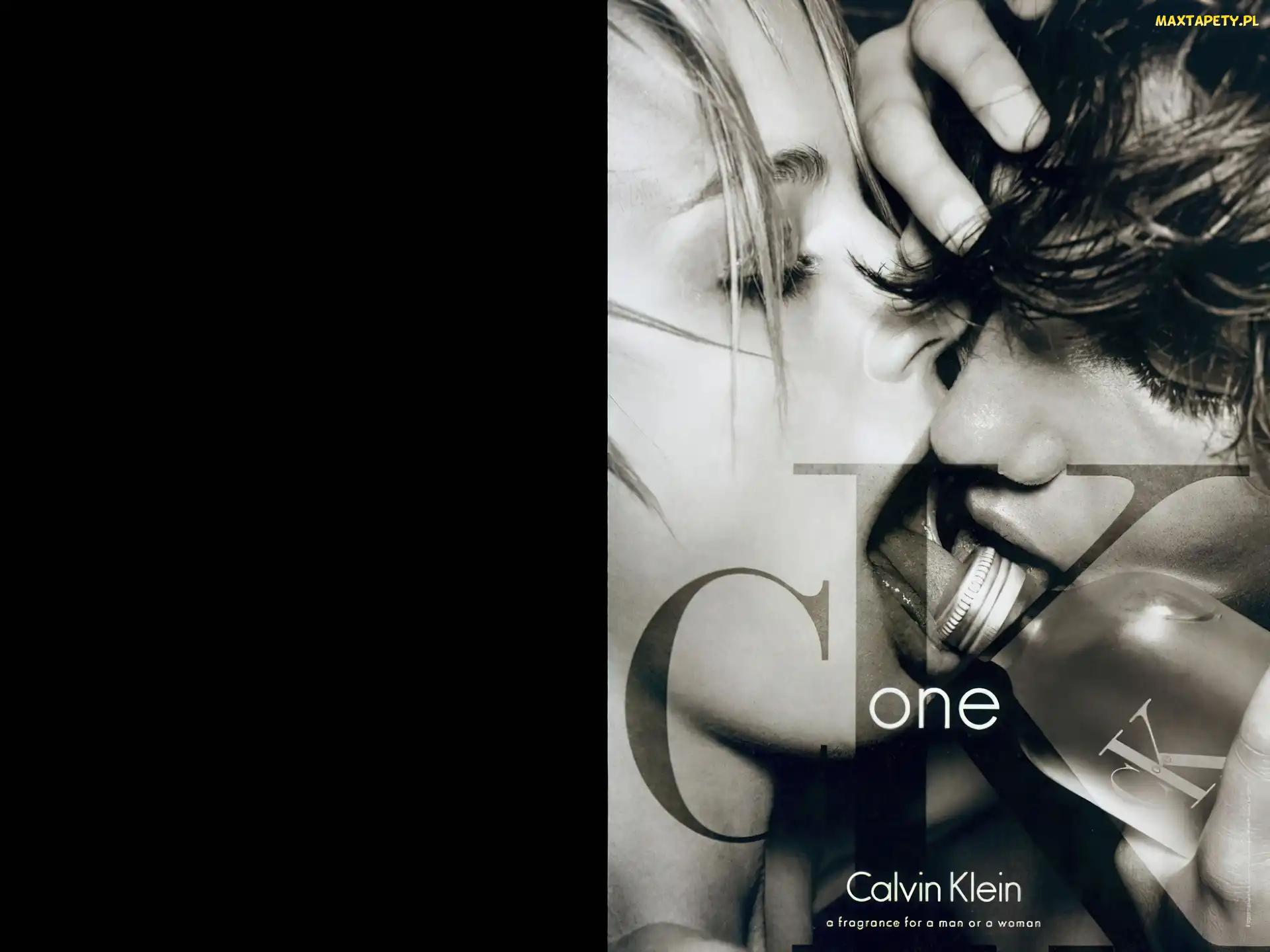 ck, perfum, Calvin Klein, one, mężczyzna, flakon, pocałunek, kobieta