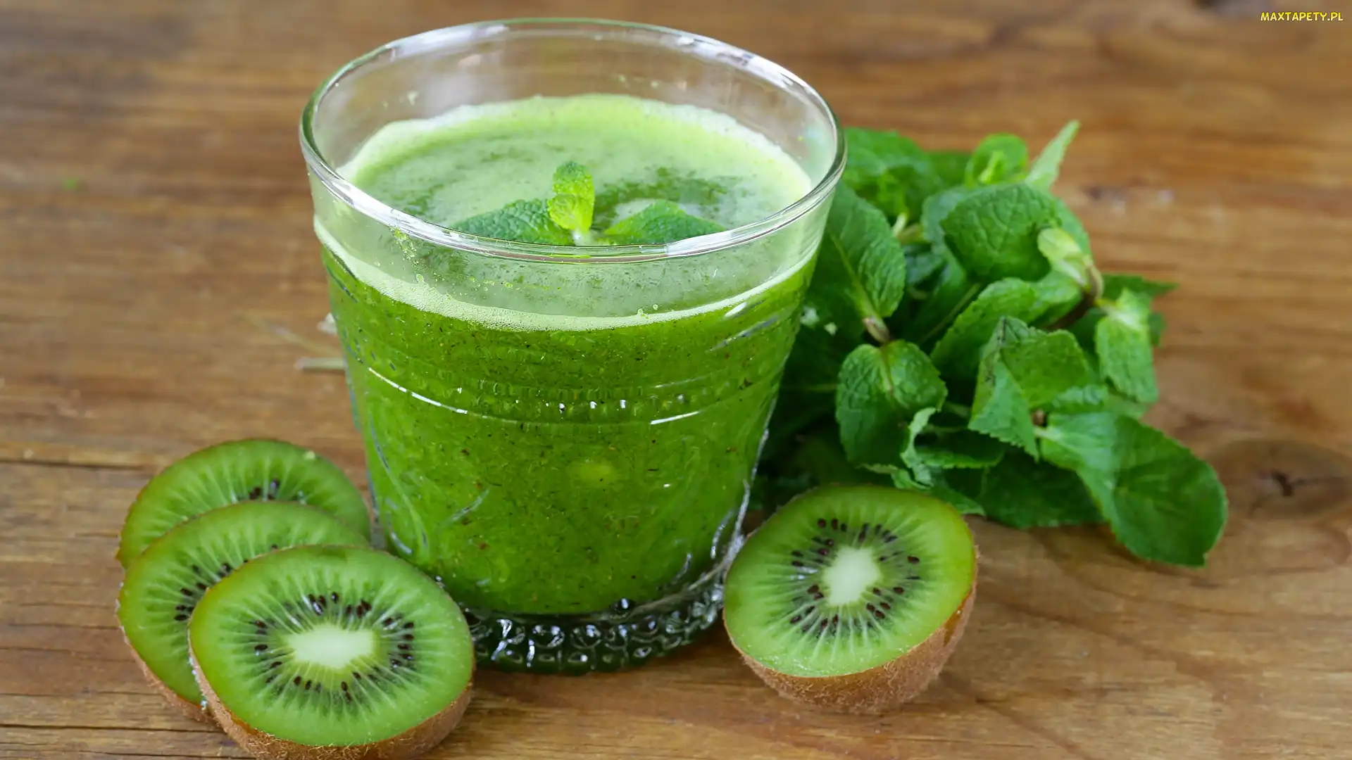 Smoothie, Szklanka, Mięta, Kiwi, Napój