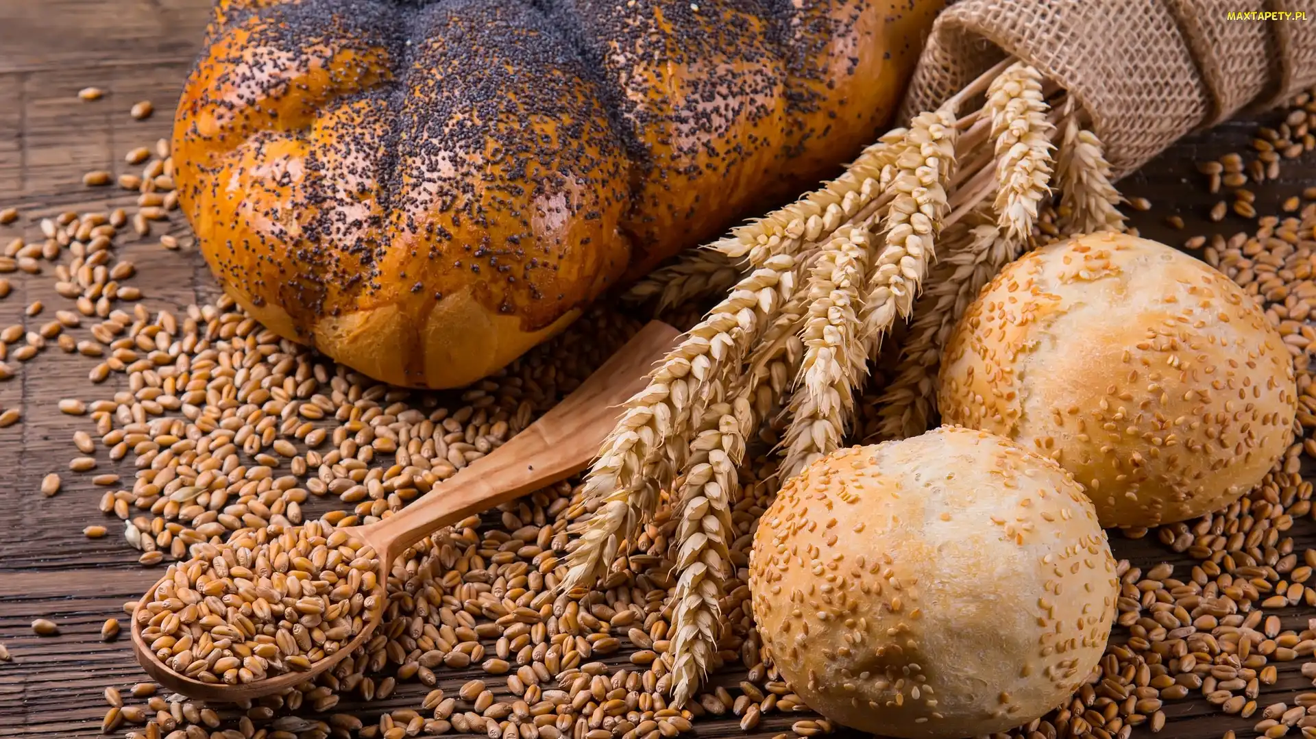 Bułka, Pieczywo, Łyżka, Kłosy, Zboże, Ziarna, Chałka