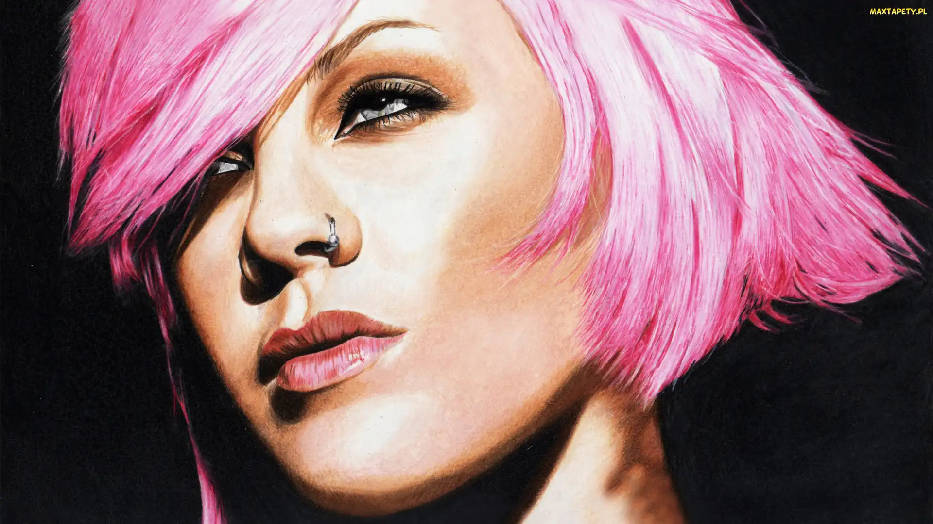 Portret, Pink, Piosenkarka, Kobieta, Grafika