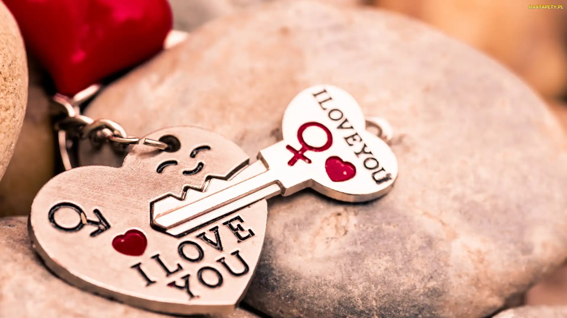 I love you, Napis, Serce, Miłosne, Kluczyk, Kamień