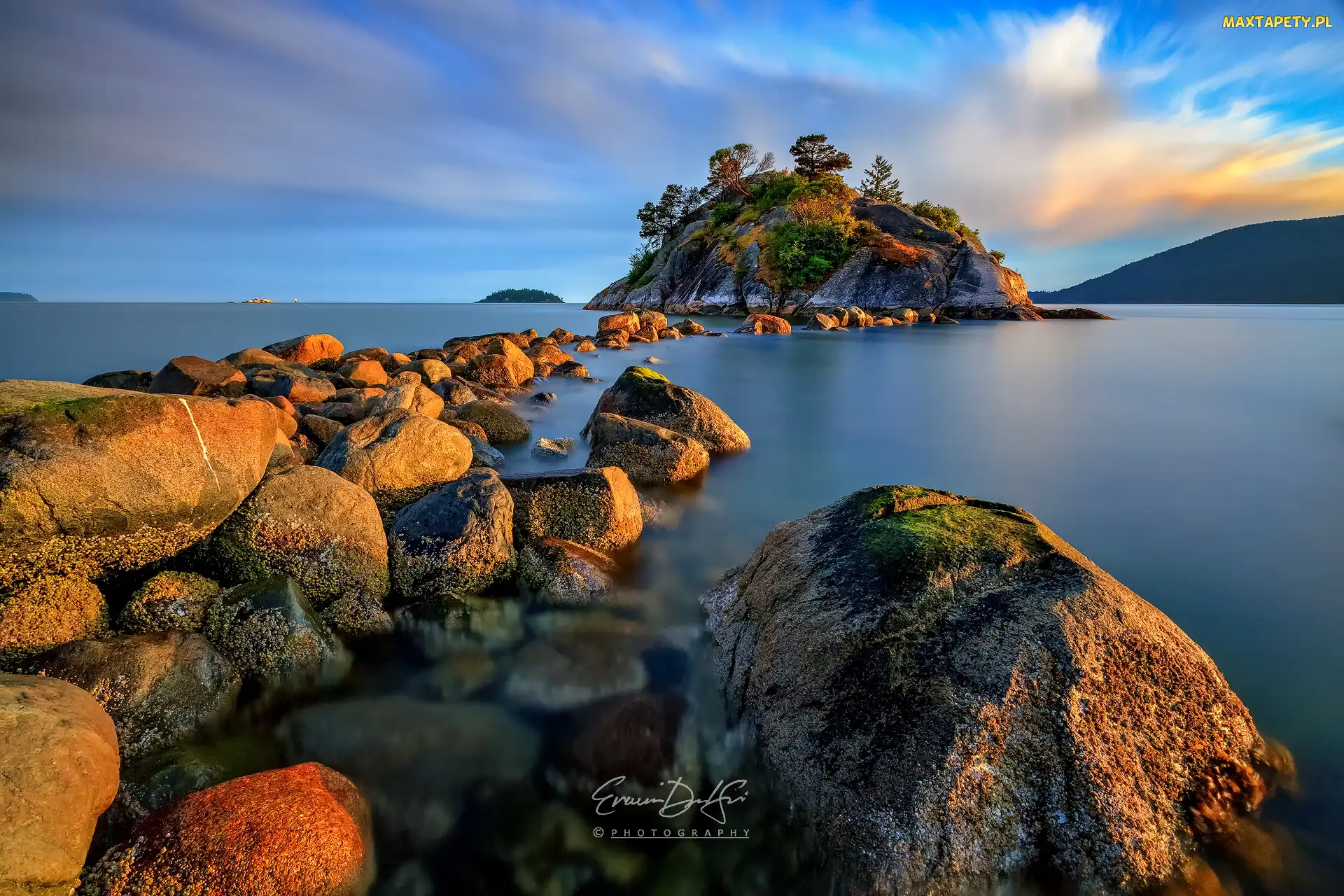 Kamienie, Whytecliff Park, Morze, Drzewa, Vancouver, Skała, Kanada, West Vancouver