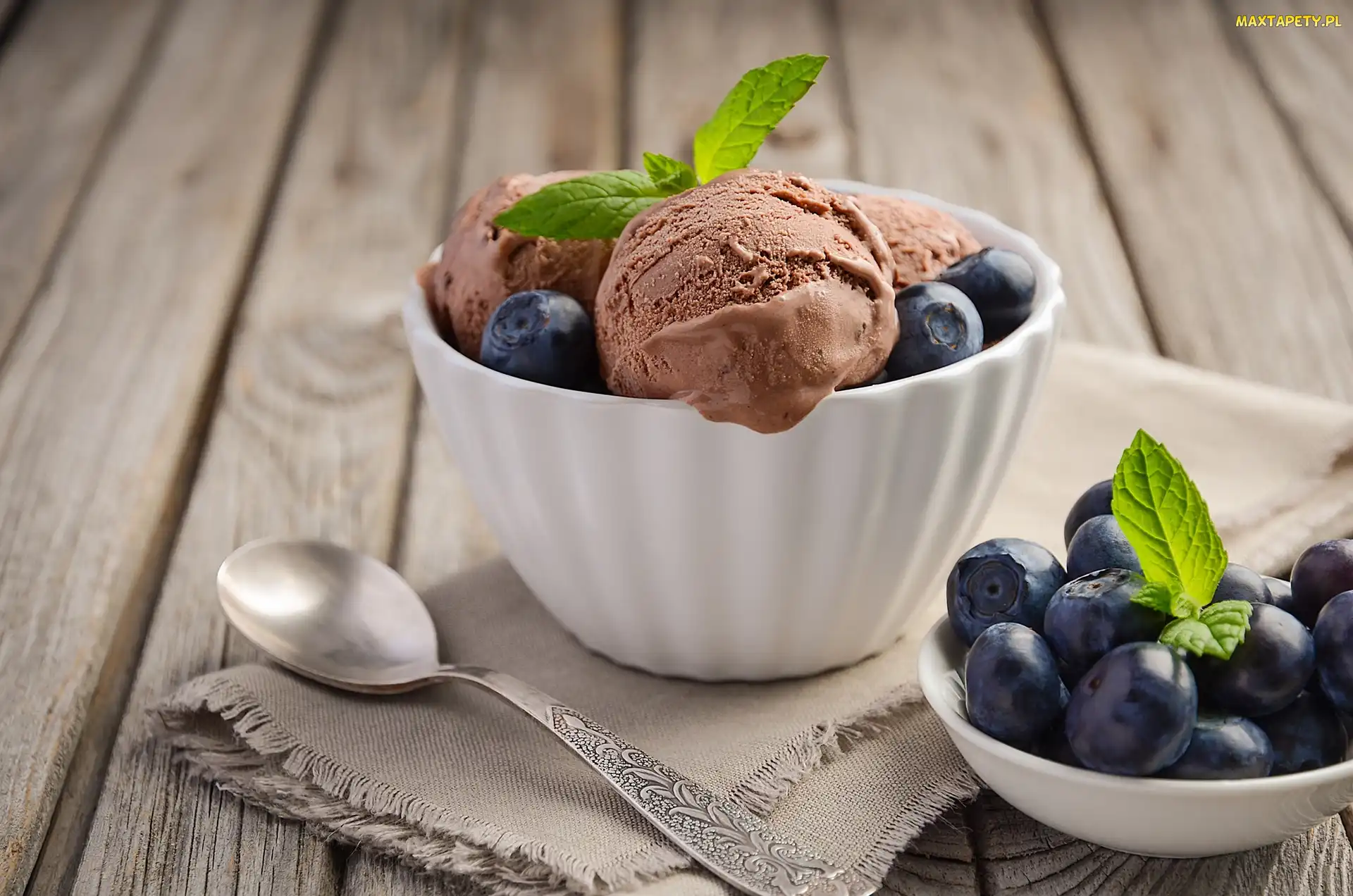 Łyżeczka, Miseczki, Lody, Jagody