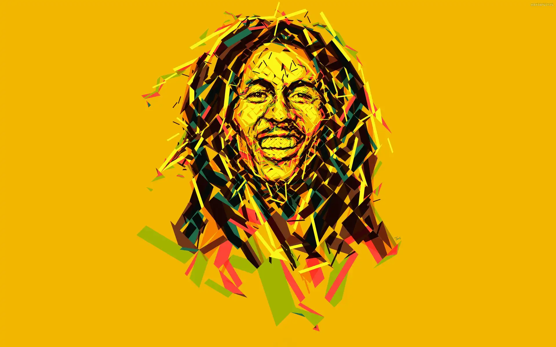 Piosenkarz, Grafika, Bob Marley, Reggae