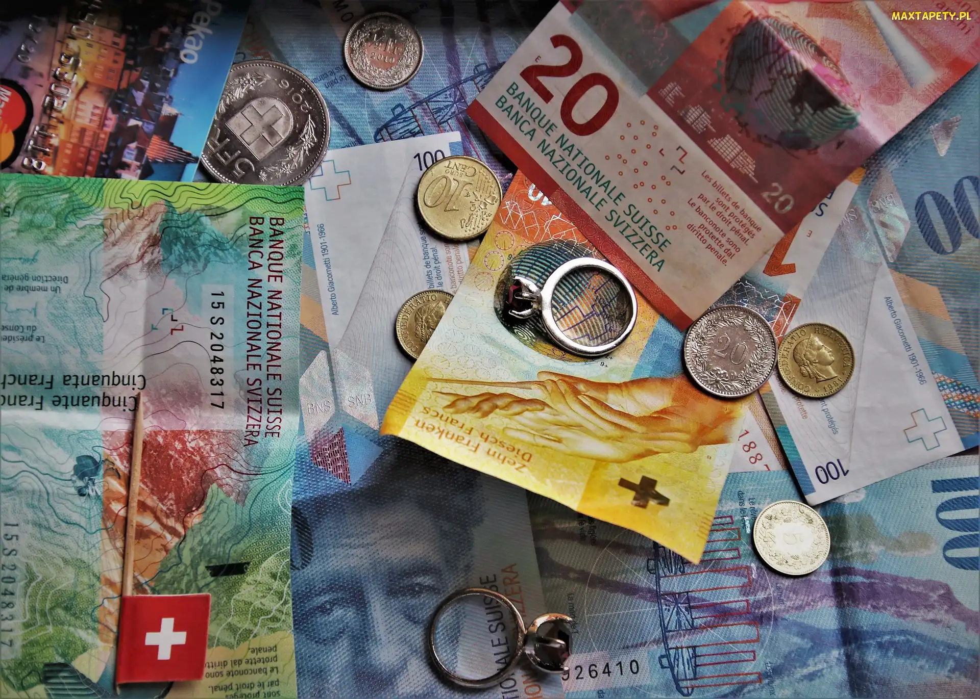 Szwajcarskie, Pieniądze, Monety, Banknoty, Franki