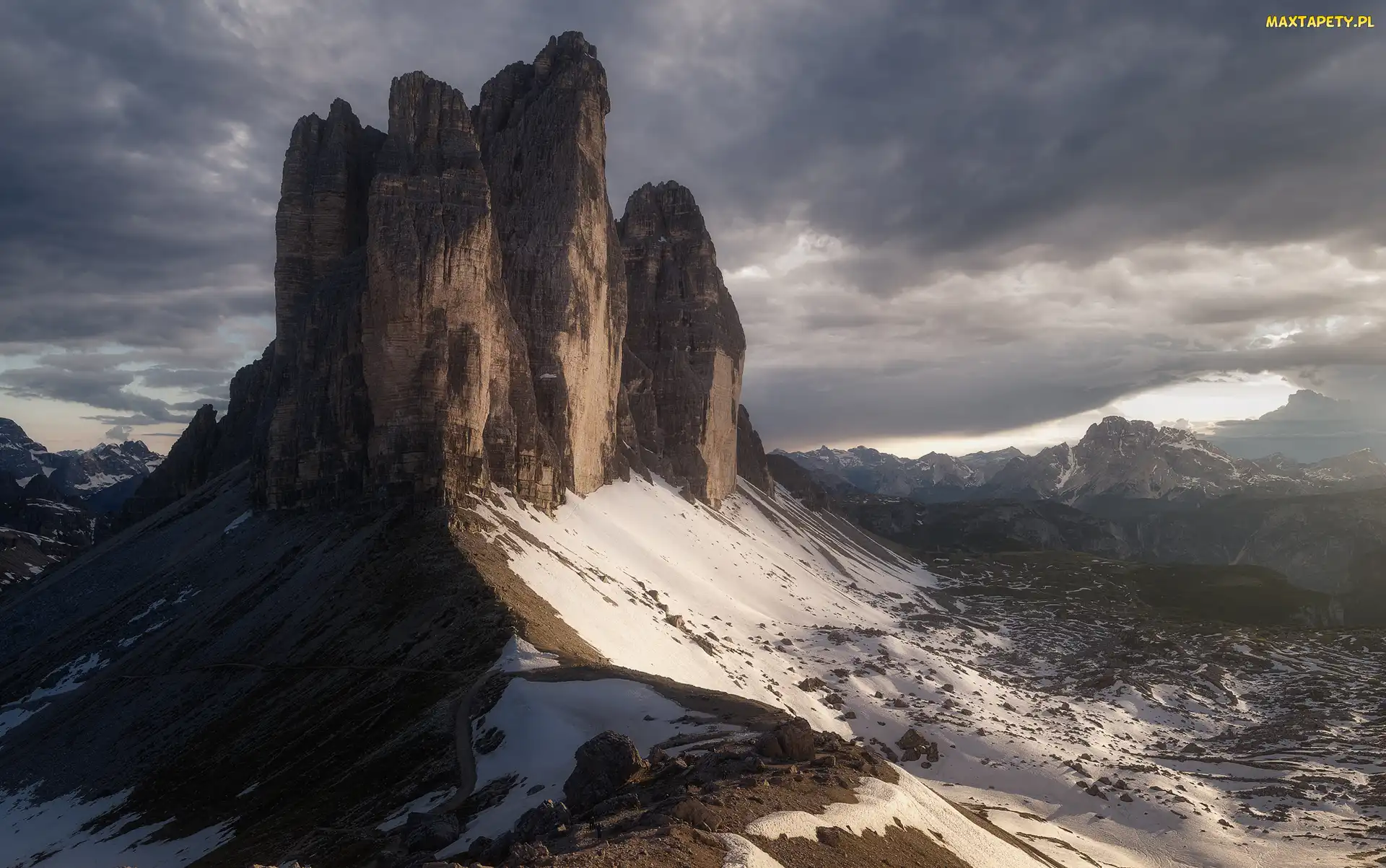 Dolomity, Włochy, Tre Cime di Lavaredo, Masyw, Góry