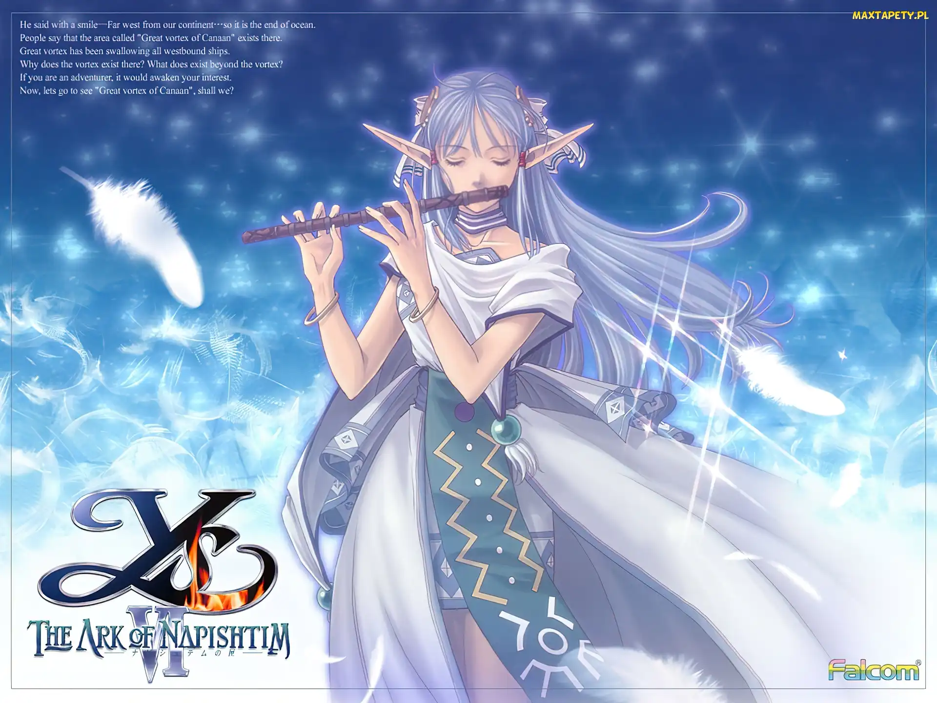 grafika, flet, postać, manga, elf, Ys Vi The Ark Of Napishtim, kobieta