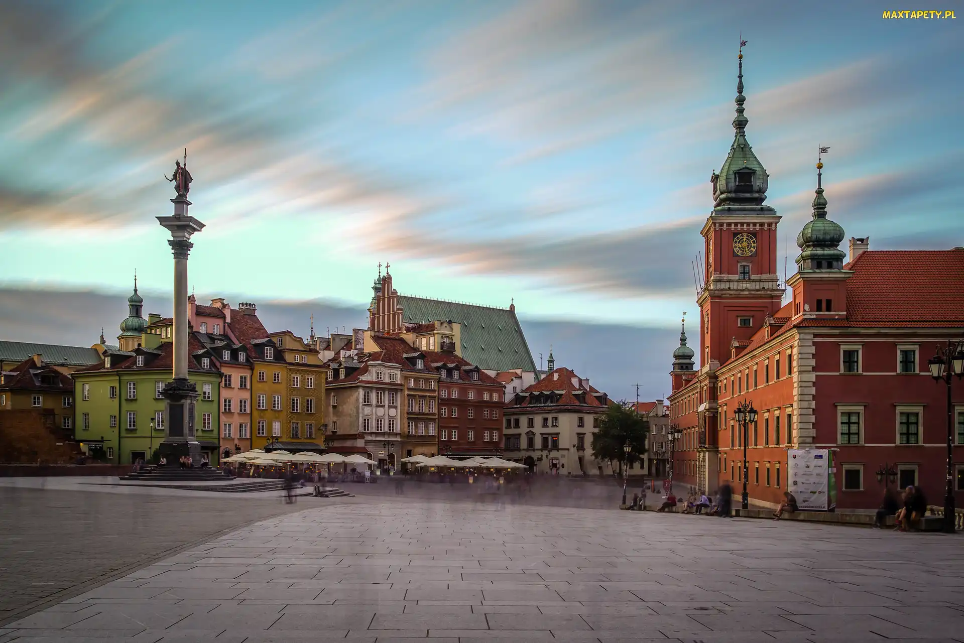Domy, Warszawa, Polska, Kamieniczki, Kolumna Zygmunta, Rynek, Zamek Królewski, Stare Miasto