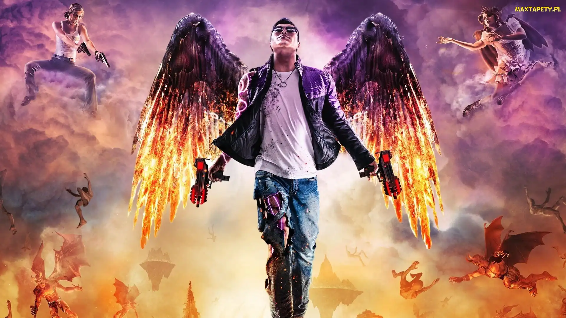 Saints Row Gat out of Hell, Anioł, Gra, Johny Gat Render, Pistolety, Postać, Bitwa, Broń