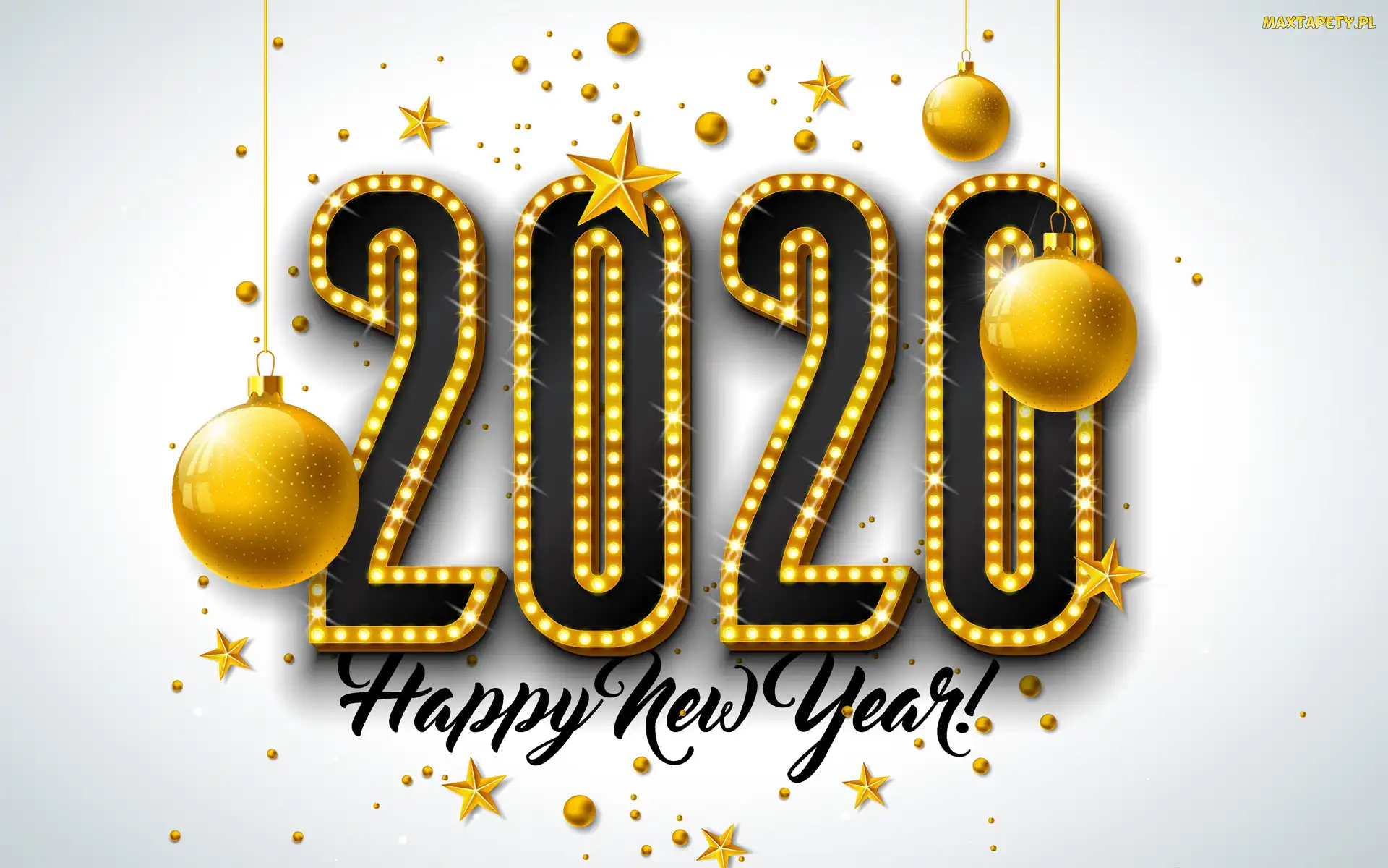 Grafika, Gwiazdki, 2020, Bombki, Nowy Rok