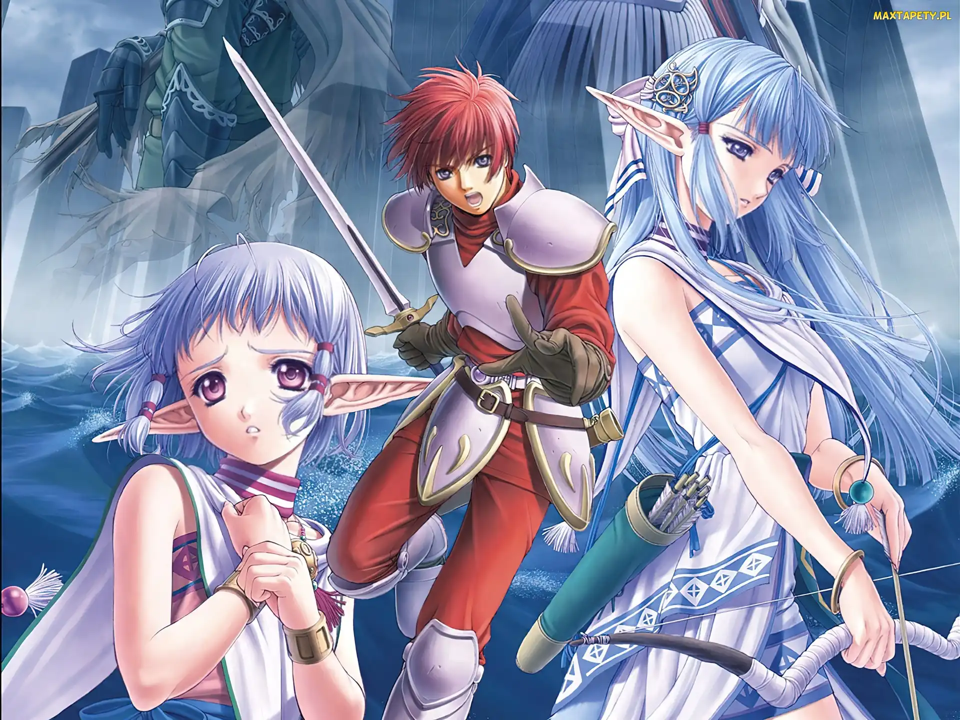 Ys Vi The Ark Of Napishtim, miecz, manga, postacie, grafika, łuk