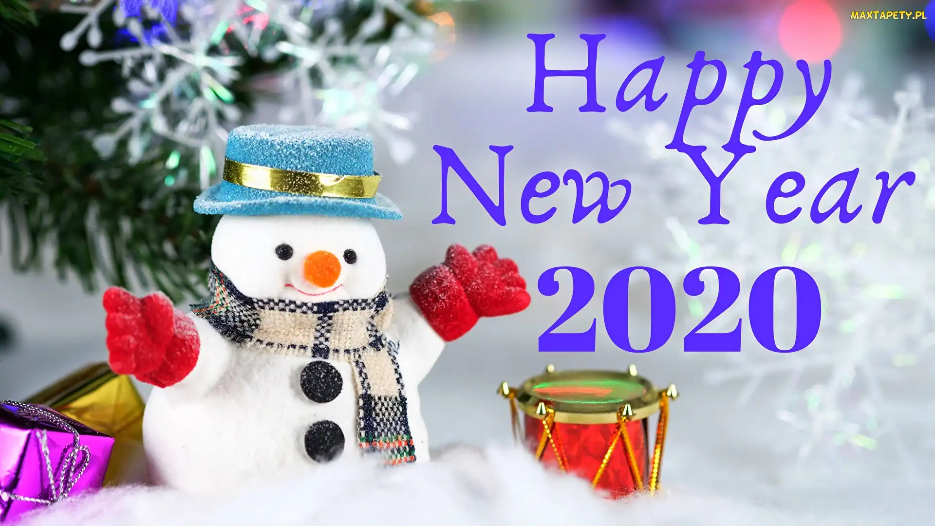 Bałwan, Bęben, 2020, Nowy Rok, Zima, Śnieg