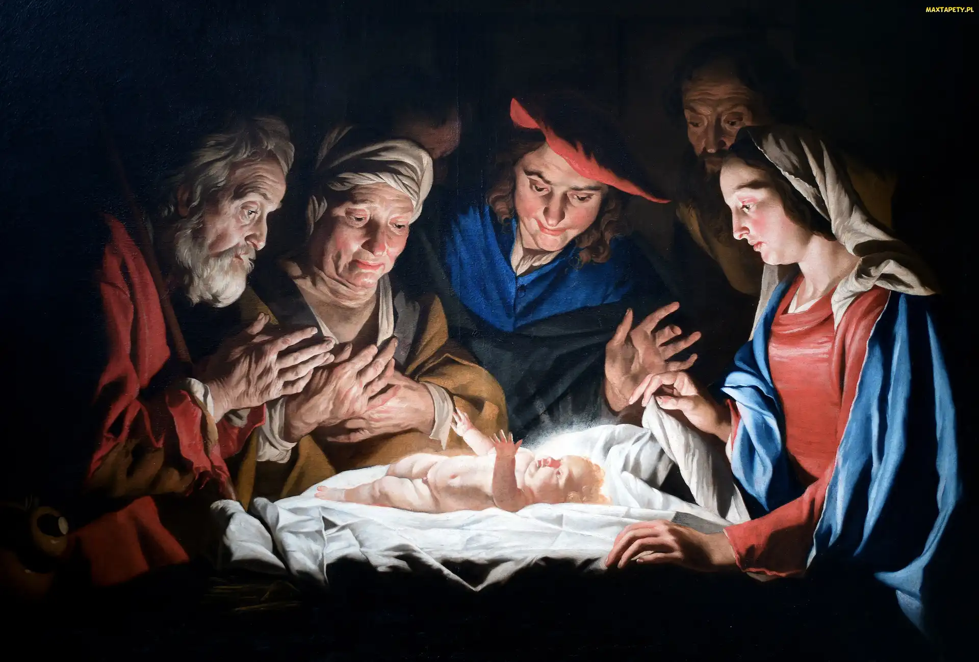 Adoracja, Matthias Stomer, Malarstwo, Obraz