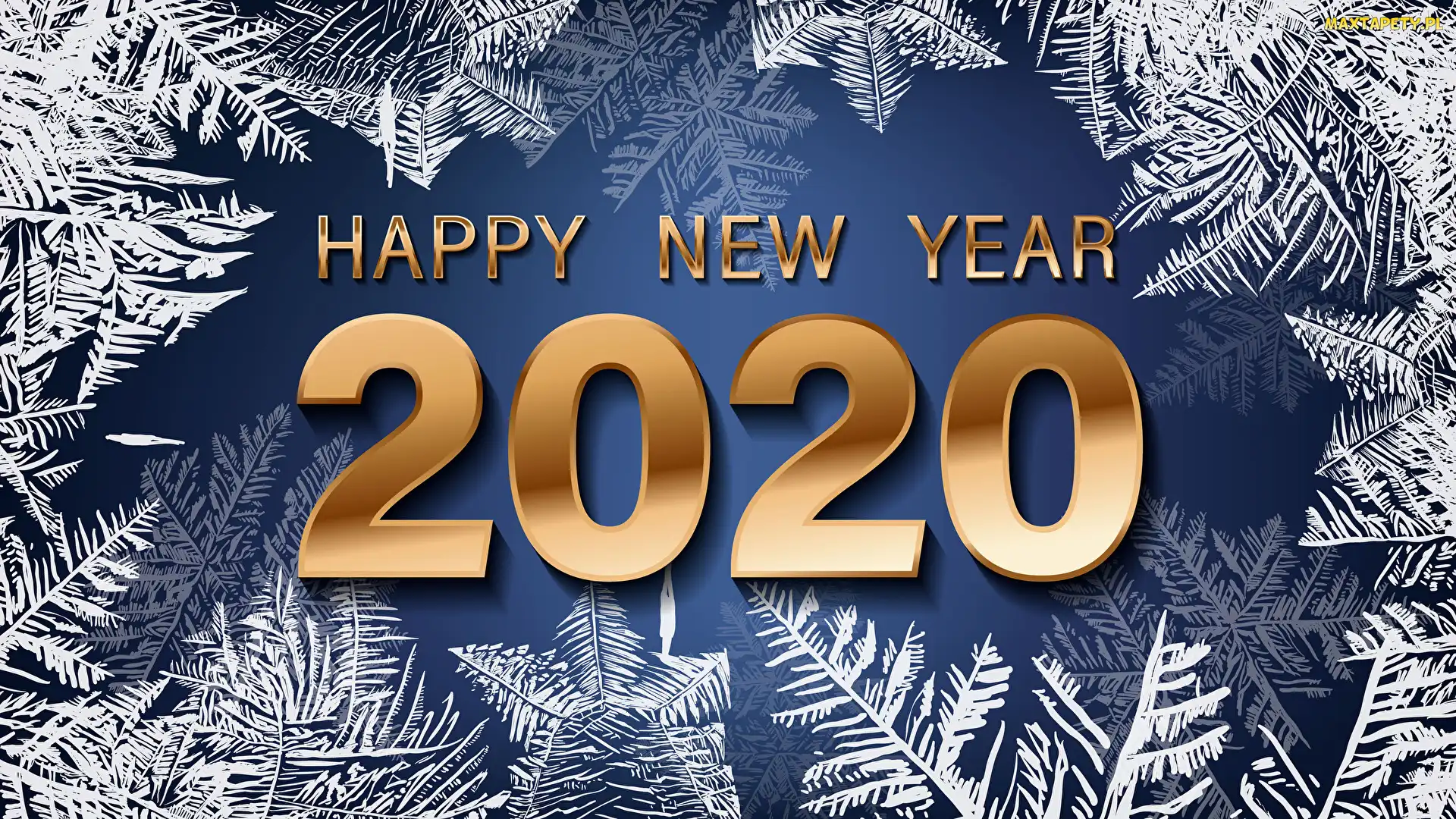 Grafika, Happy New Year, 2020, Nowy Rok, Cyfry, Napis