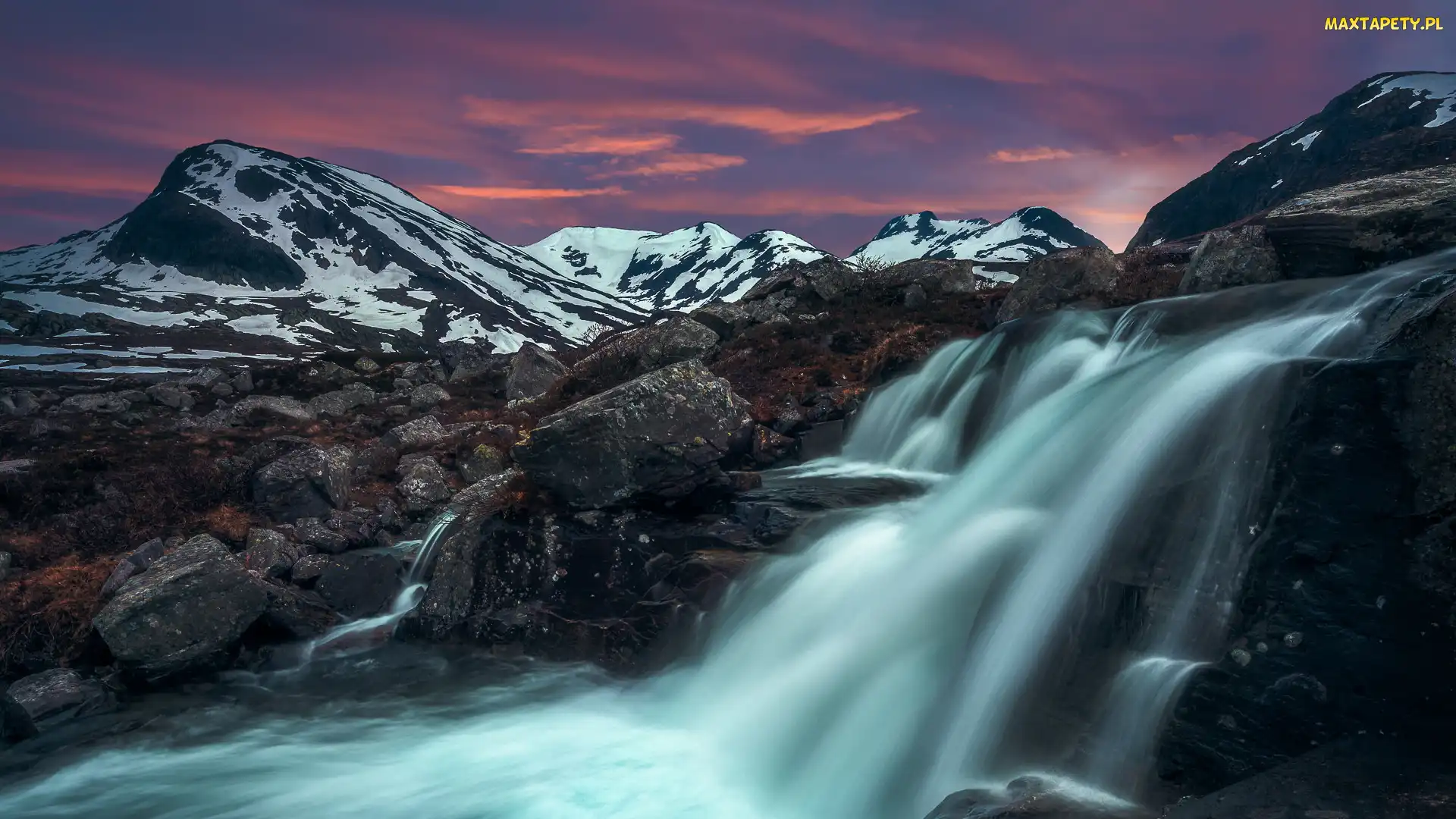Góry Jotunheimen, Norwegia, Skały, Kamienie, Rzeka
