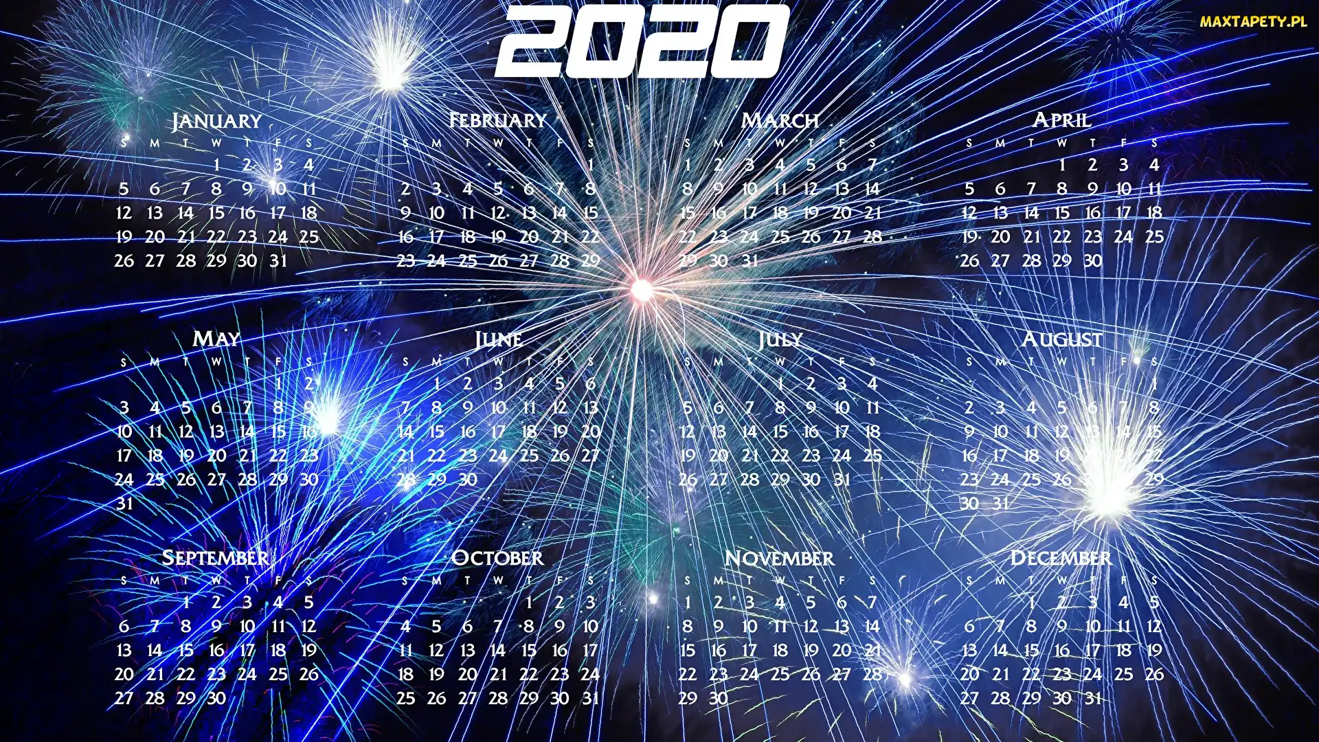 2020, Kalendarz