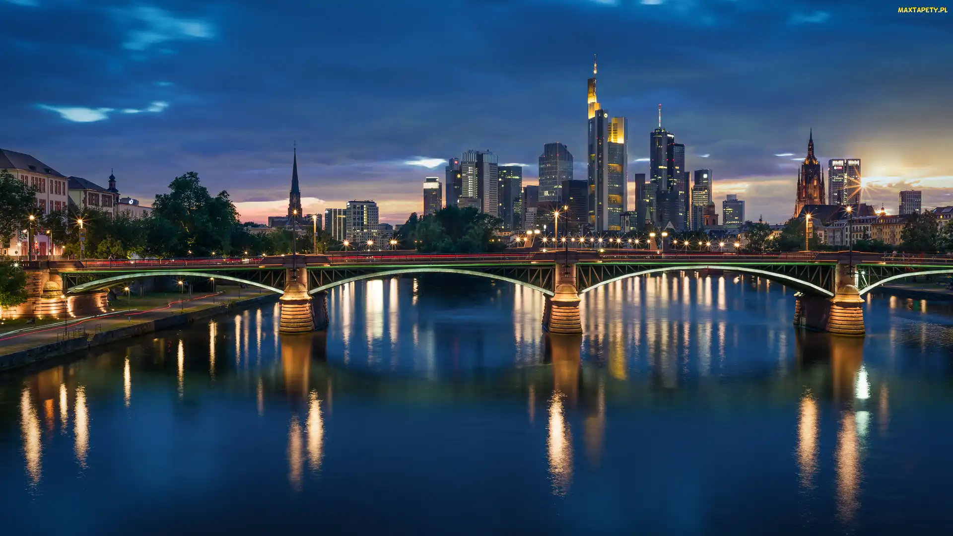 Niemcy, Most, Rzeka, Domy, Frankfurt nad Menem