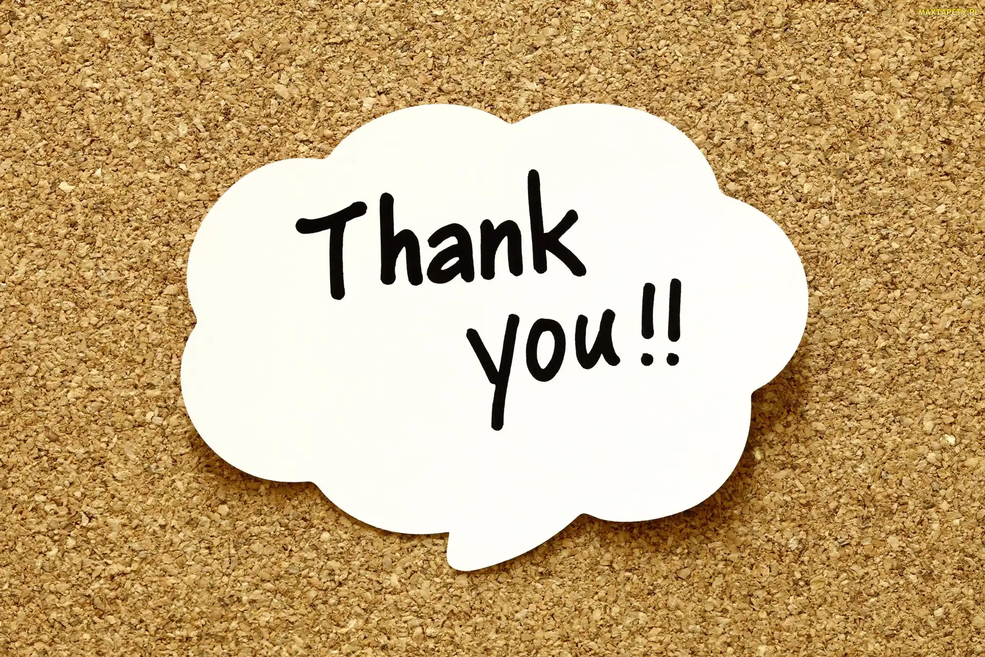 Korkowa, Tablica, Chmurka, Podziękowanie, Napis, Thank you