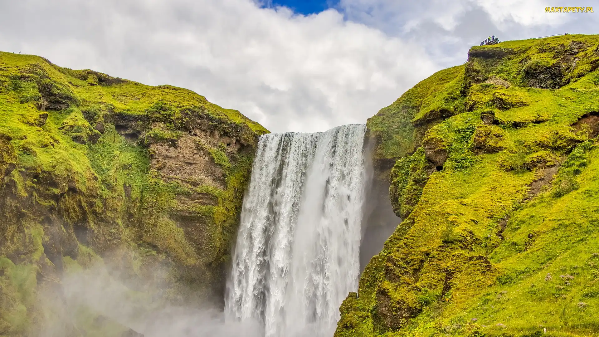 Islandia, Skała, Wodospad Skogafoss