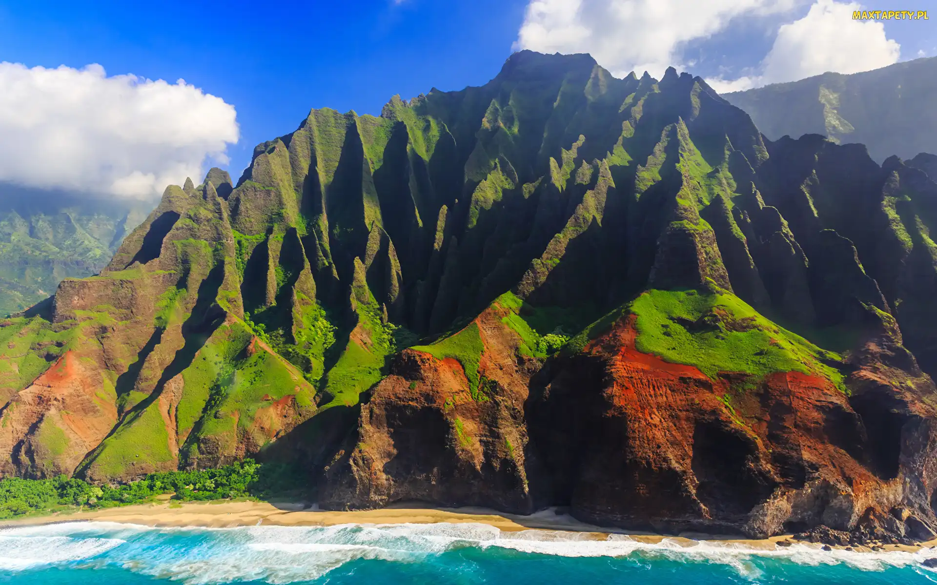 Hawaje, Kauai, Wybrzeże, Góry, Na Pali Coast, Wyspa